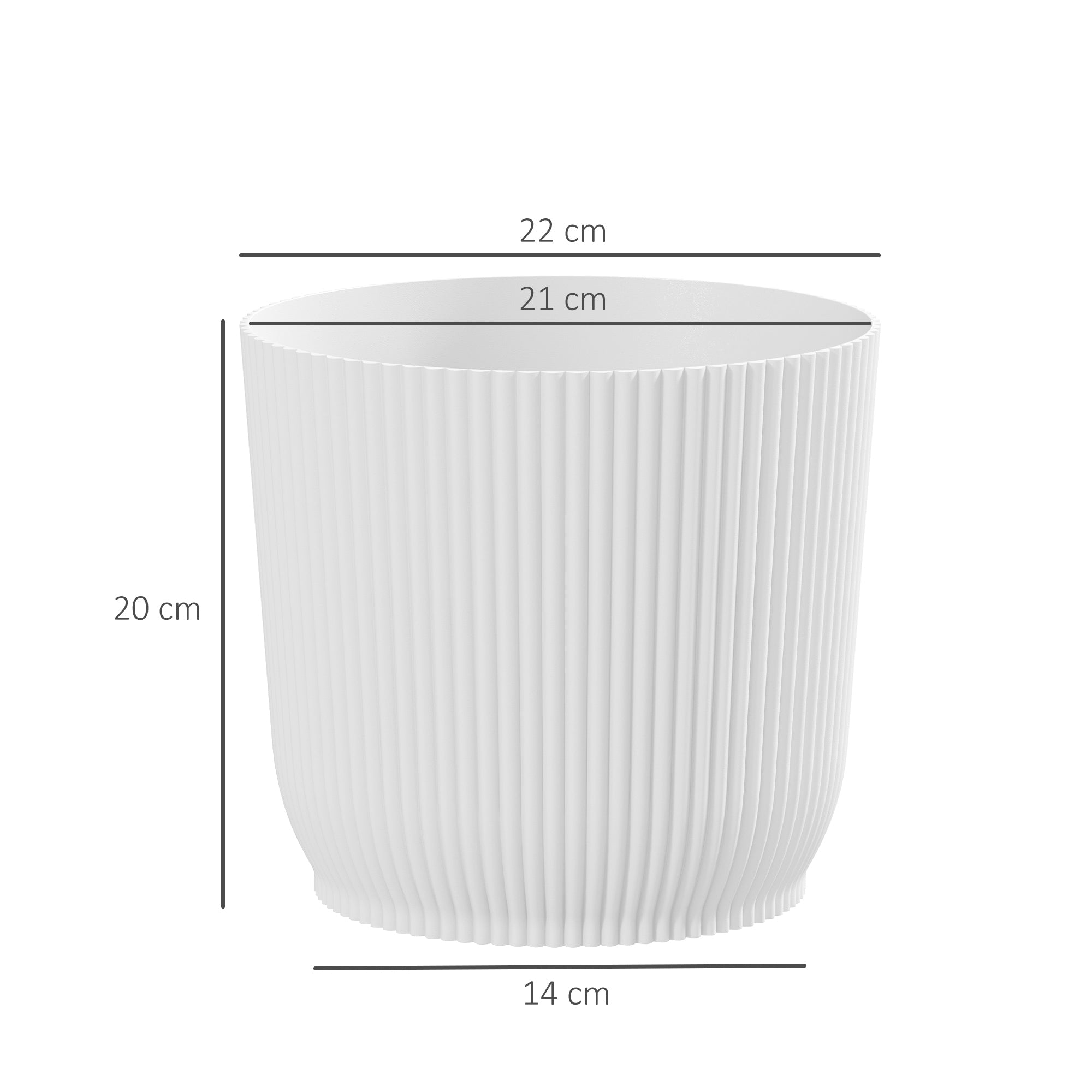 Outsunny Set of Two Ф22cm Planters - White - North Peak Garden Furniture