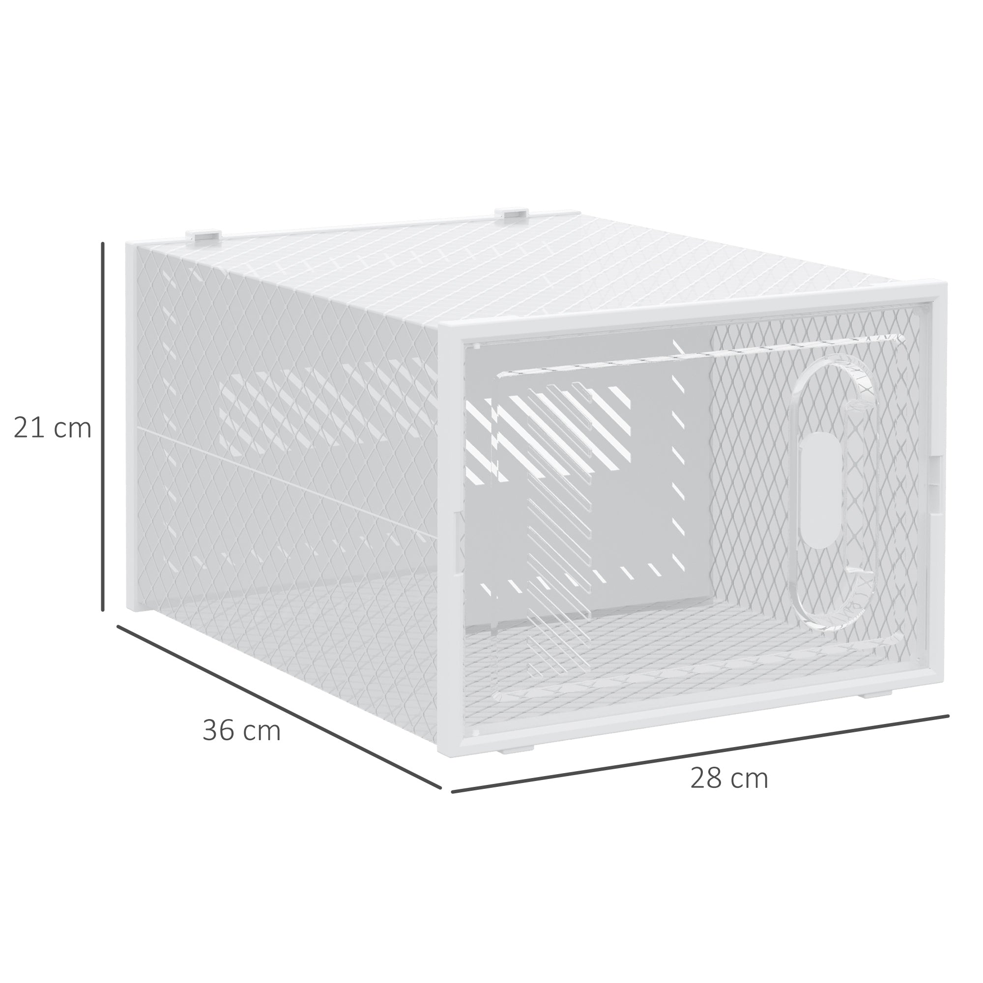 HOMCOM 8PCS Clear Shoe Box, Plastic Stackable Shoe Storage Box for UK/EU Size up to 12/46 with Magnetic Door for Women/Men, 28 x 36 x 21 cm - North Peak Garden Furniture