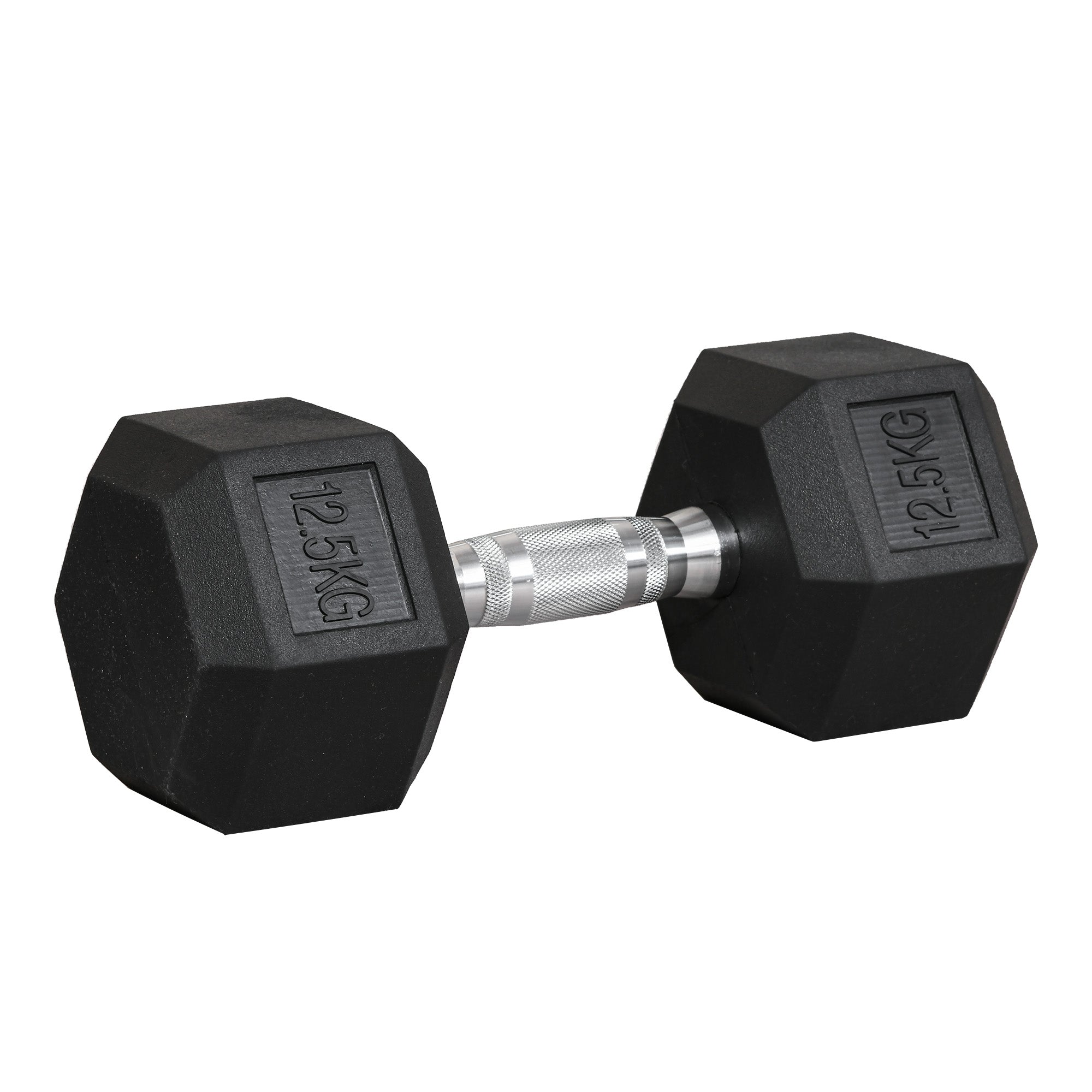 HOMCOM 12.5KG Single Rubber Hex Dumbbell Portable Hand Weights Dumbbell Home Gym - North Peak Garden Furniture
