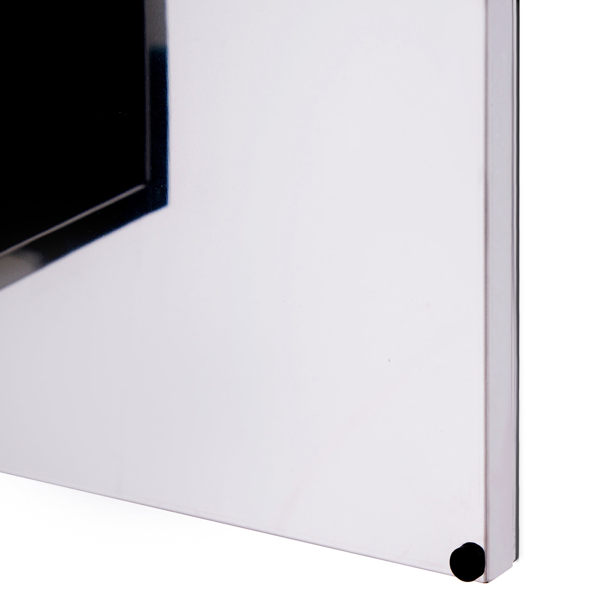 HOMCOM Bathroom Mirror Cabinet, Stainless Steel Wall Mounted Bathroom Cabinet with Mirror for Small Cloakroom Compact Space, 30 x 14 x 55 cm