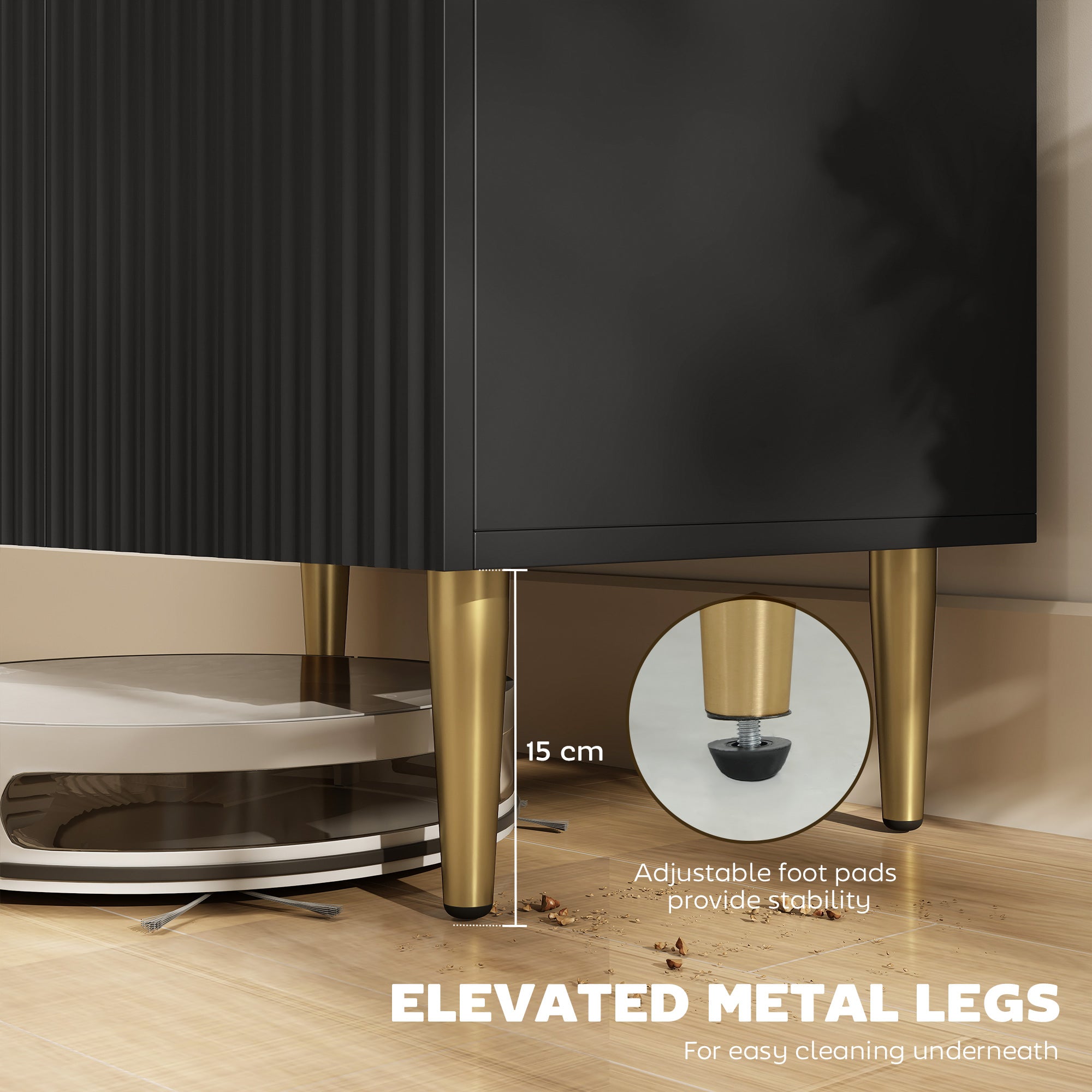 HOMCOM Adjustable Shelf Sideboard - Black