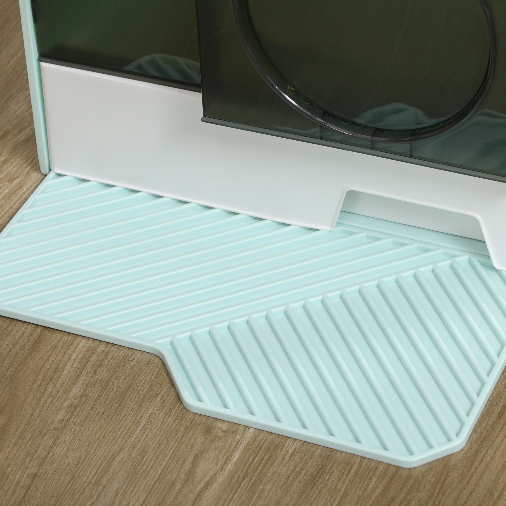 PawHut Hooded Cat Litter Tray w/ Scoop Light Blue