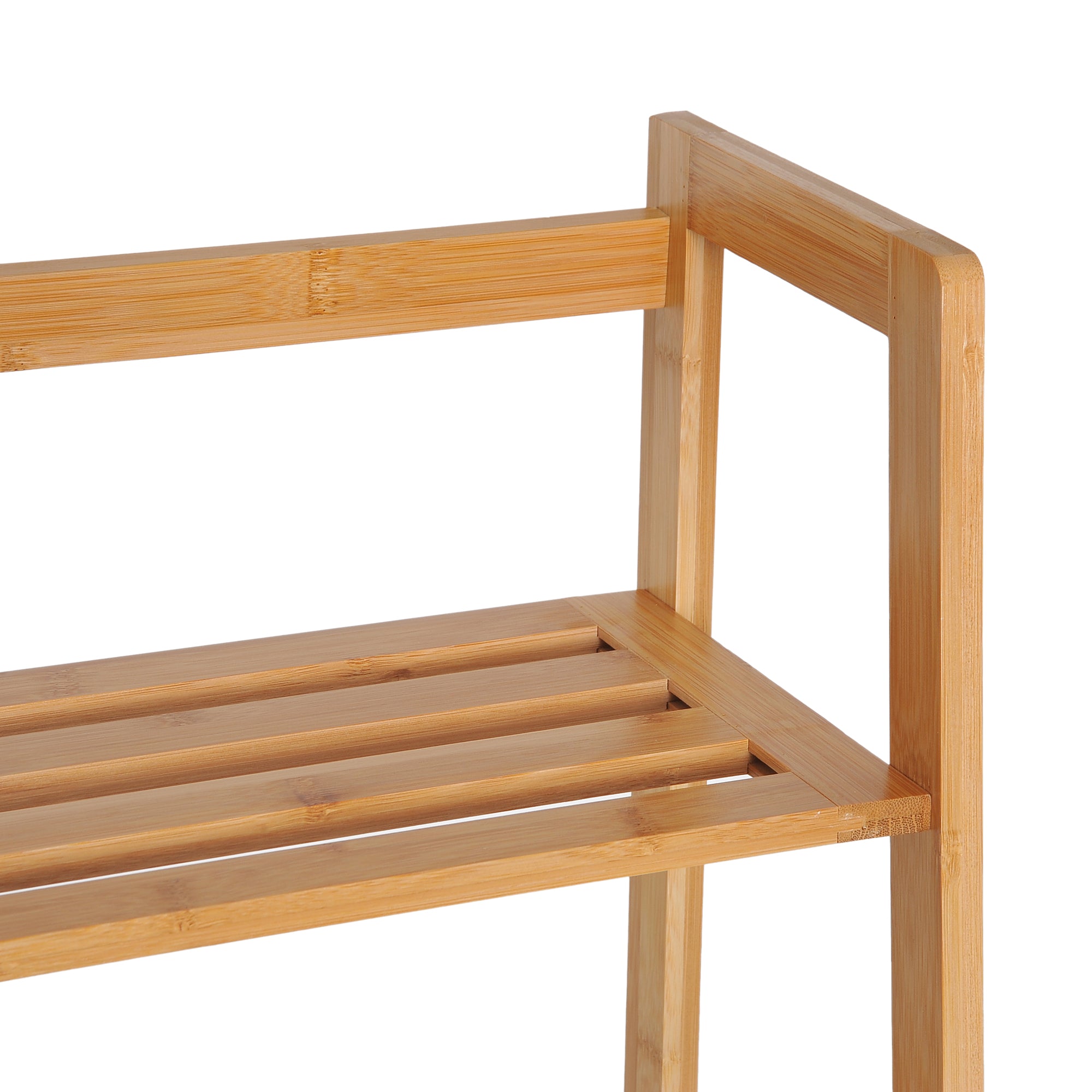 HOMCOM Bamboo Ladder Shelf, 4-Tier Bookshelf, Freestanding Bookcase for Living Room, Study, Bedroom, Home Office, 48 x 31.5 x 120cm, Natural Wood Effect - North Peak Garden Furniture