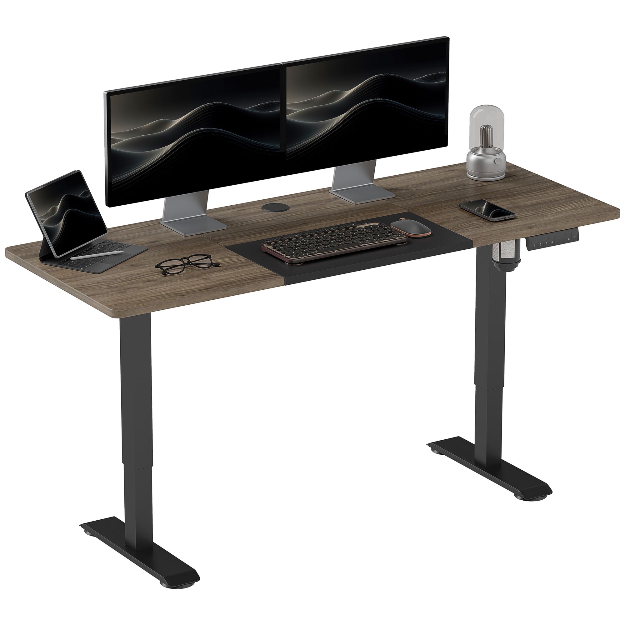 Vinsetto 72-116cm Adjustable Electric Standing Desk, with LED Display - Black - North Peak Garden Furniture