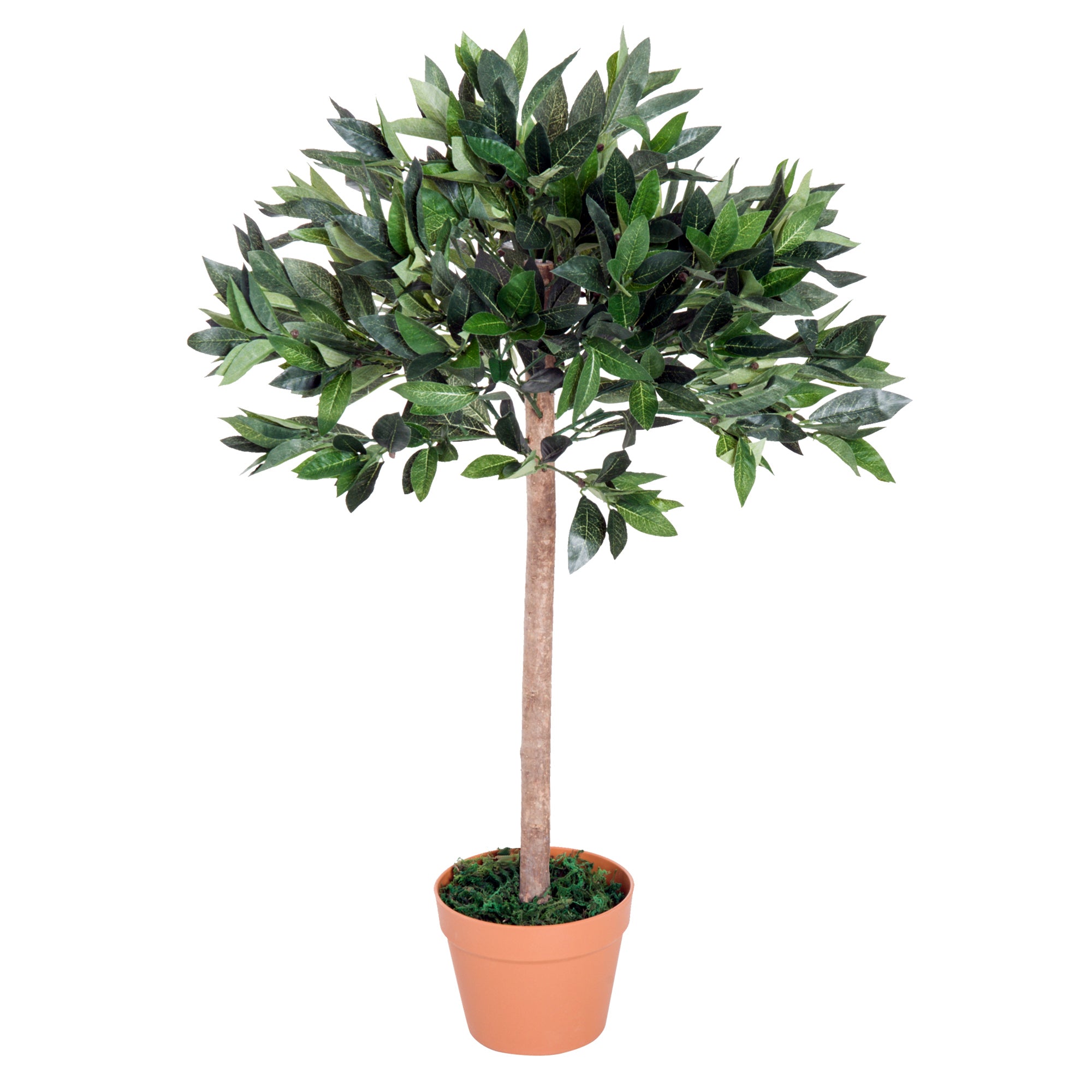 Outsunny 3ft Artificial Olive Tree Indoor Plant Greenery for Home Office Potted in An Orange Pot