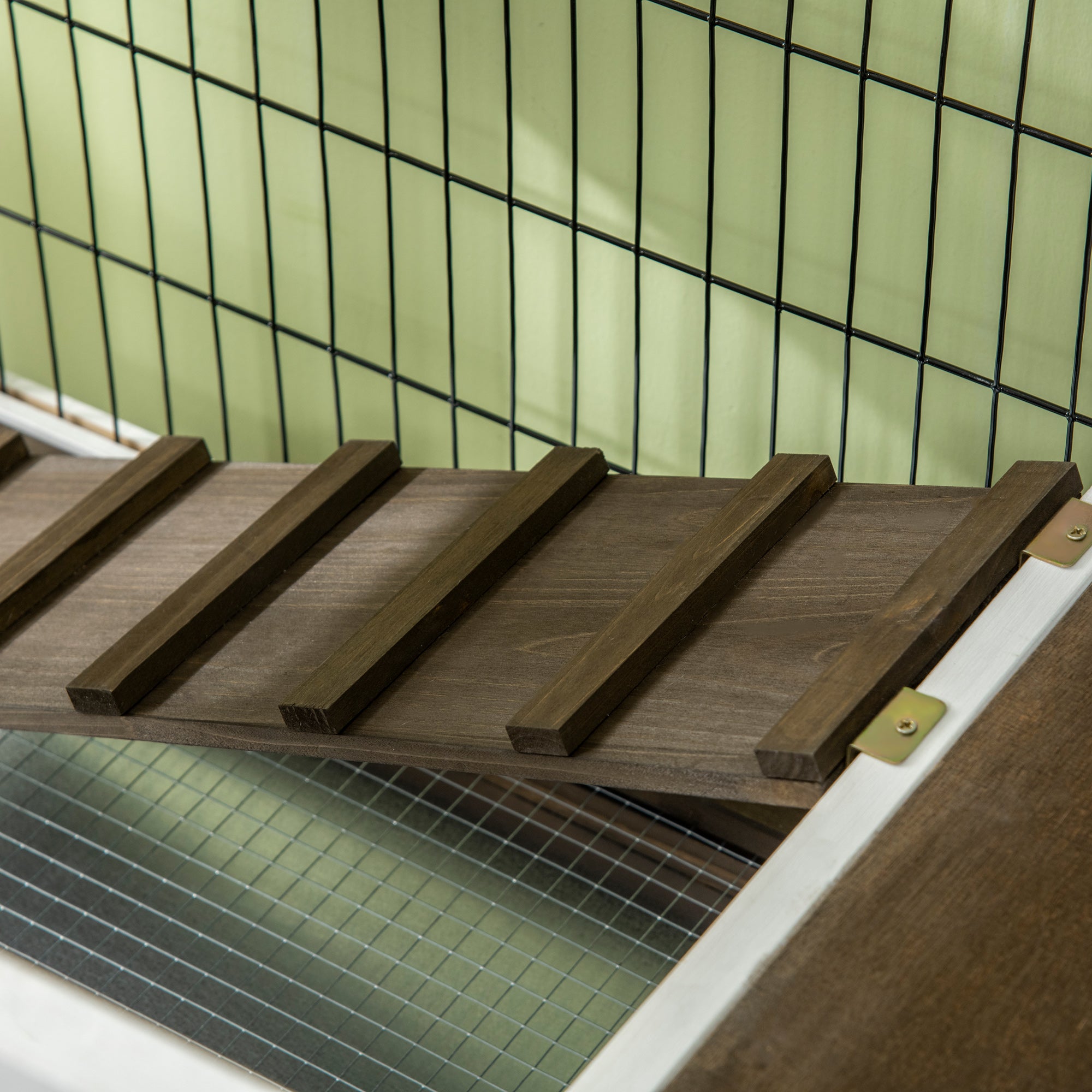 PawHut Wooden Rabbit Hutch, Guinea Pig Cage, with Removable Tray, Openable Roof - North Peak Garden Furniture