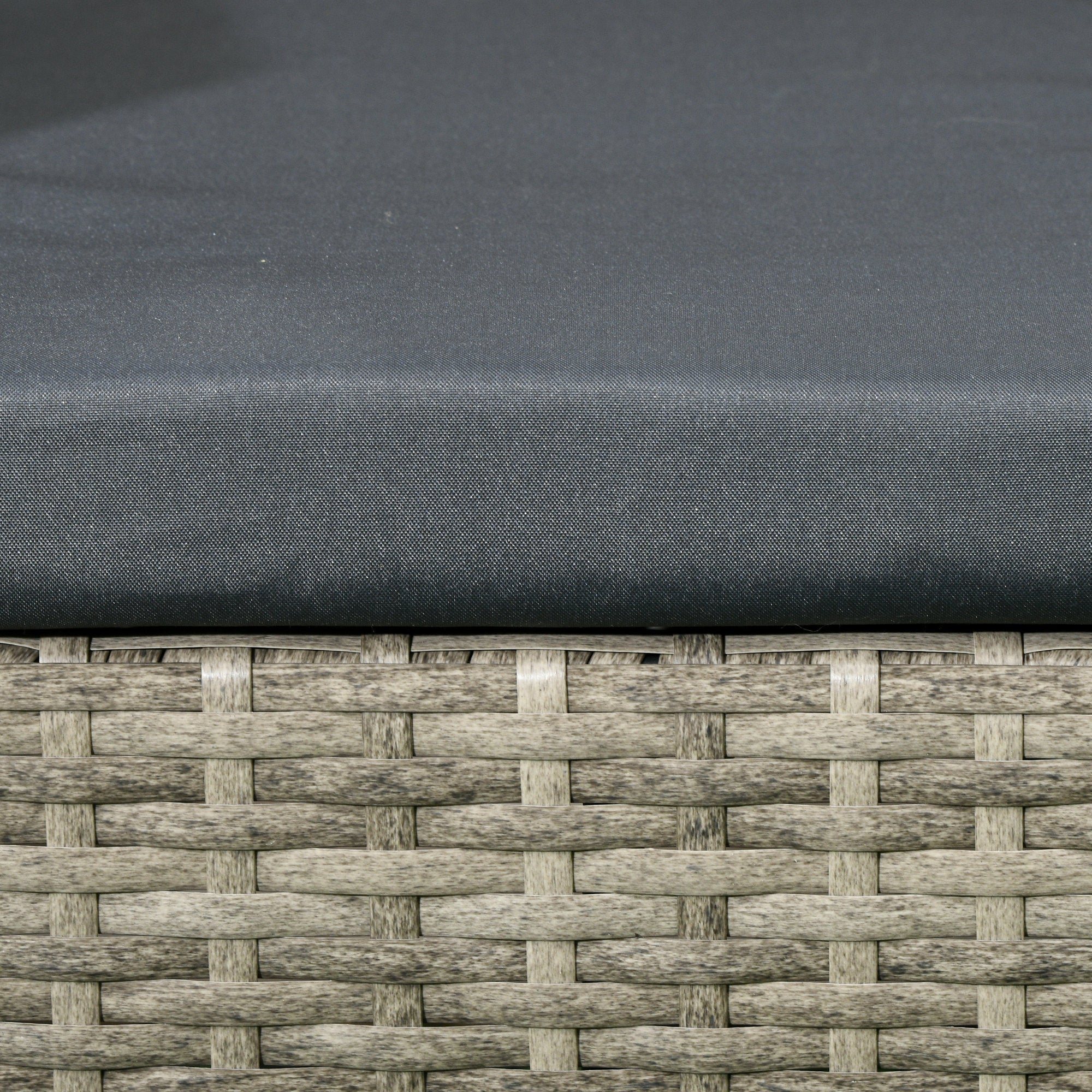 Outsunny Two-Seat Rattan Chair, with Middle Table - Light Grey - North Peak Garden Furniture