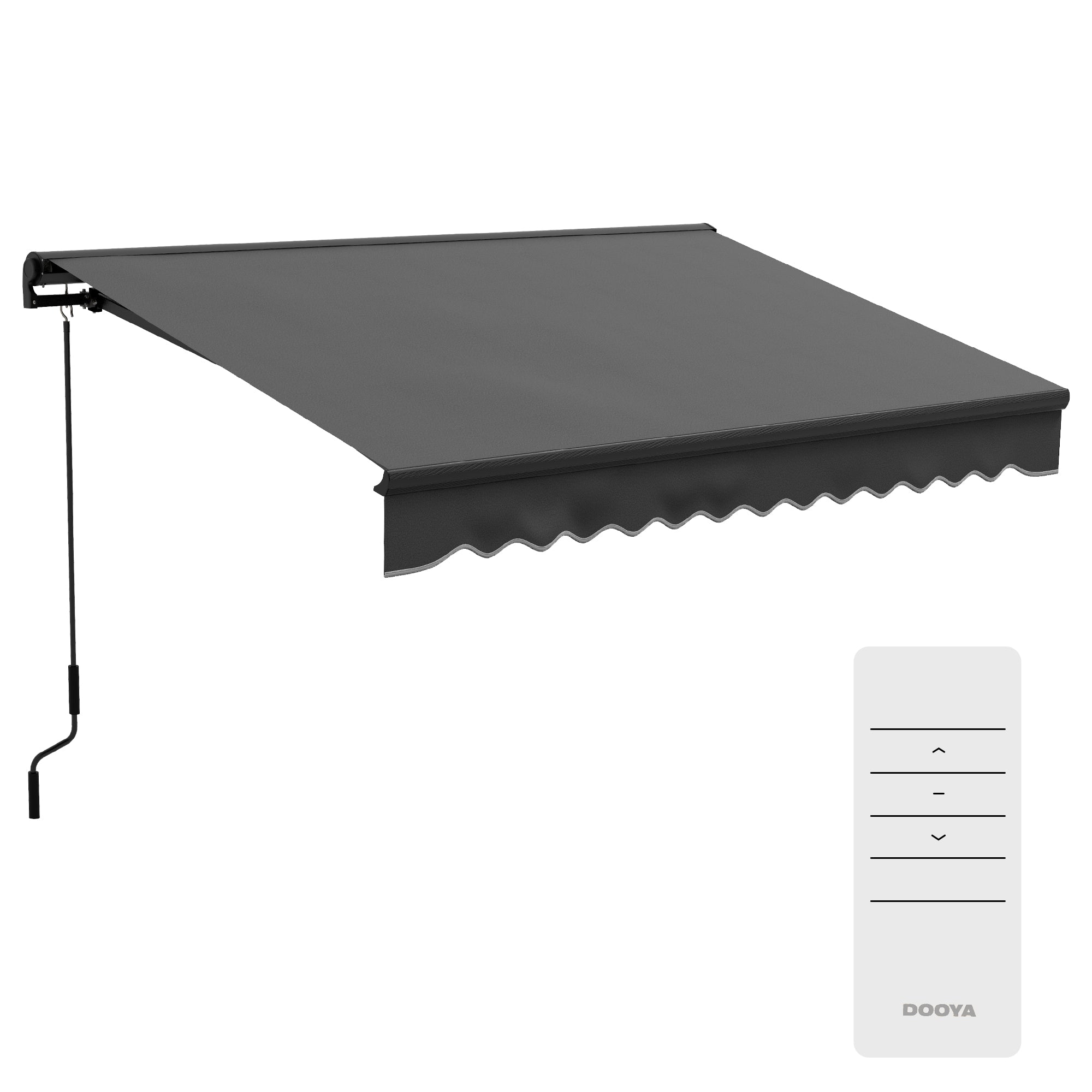 Outsunny 3 x 2m Aluminium Frame Electric Awning, with Remote - Dark Grey