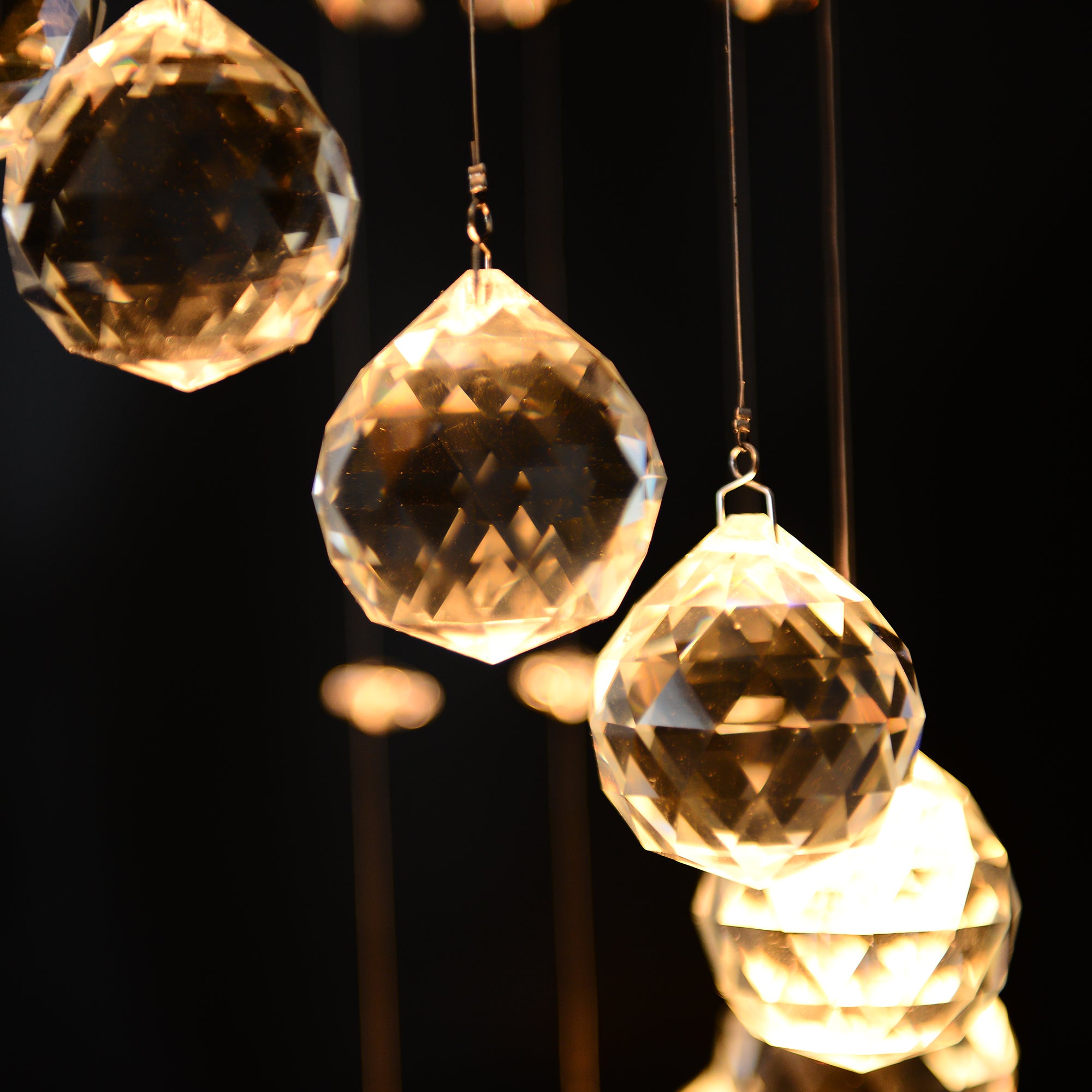 HOMCOM Modern Crystal Chandelier Ceiling Light Pendant Lamp Chrome Finish Glass Droplets New, Ф30 x 120cm - North Peak Garden Furniture
