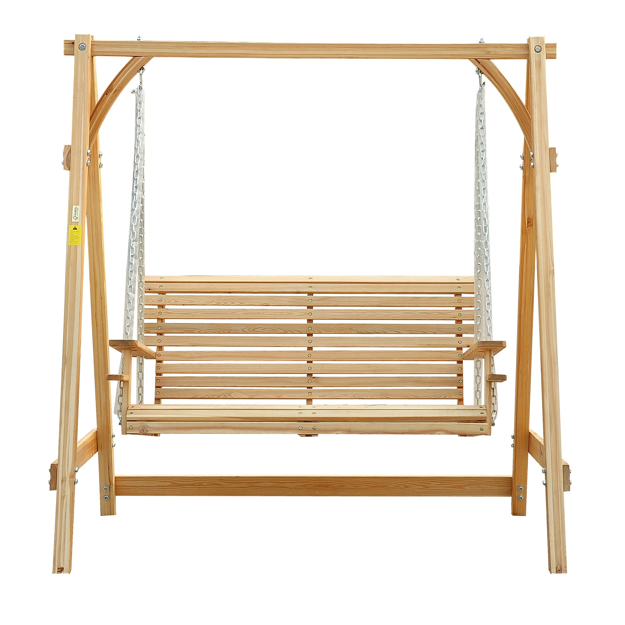 Outsunny 2-Seater Larch Wood Swing Chair Bench