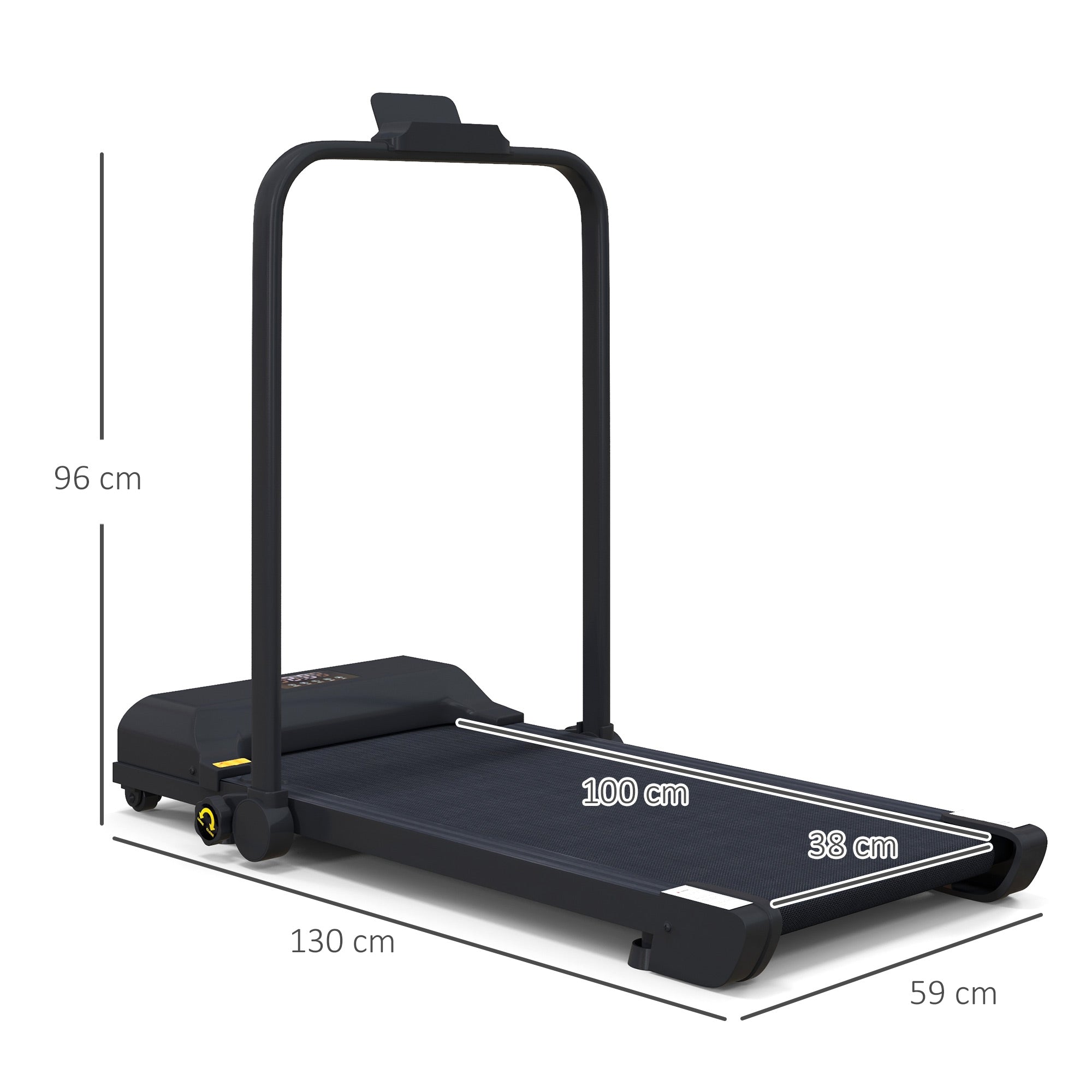 HOMCOM 2.5HP Walking Pad Treadmill, Folding Under Desk Treadmill, Walking Machine, 1-10km/h, with Remote Control - North Peak Garden Furniture
