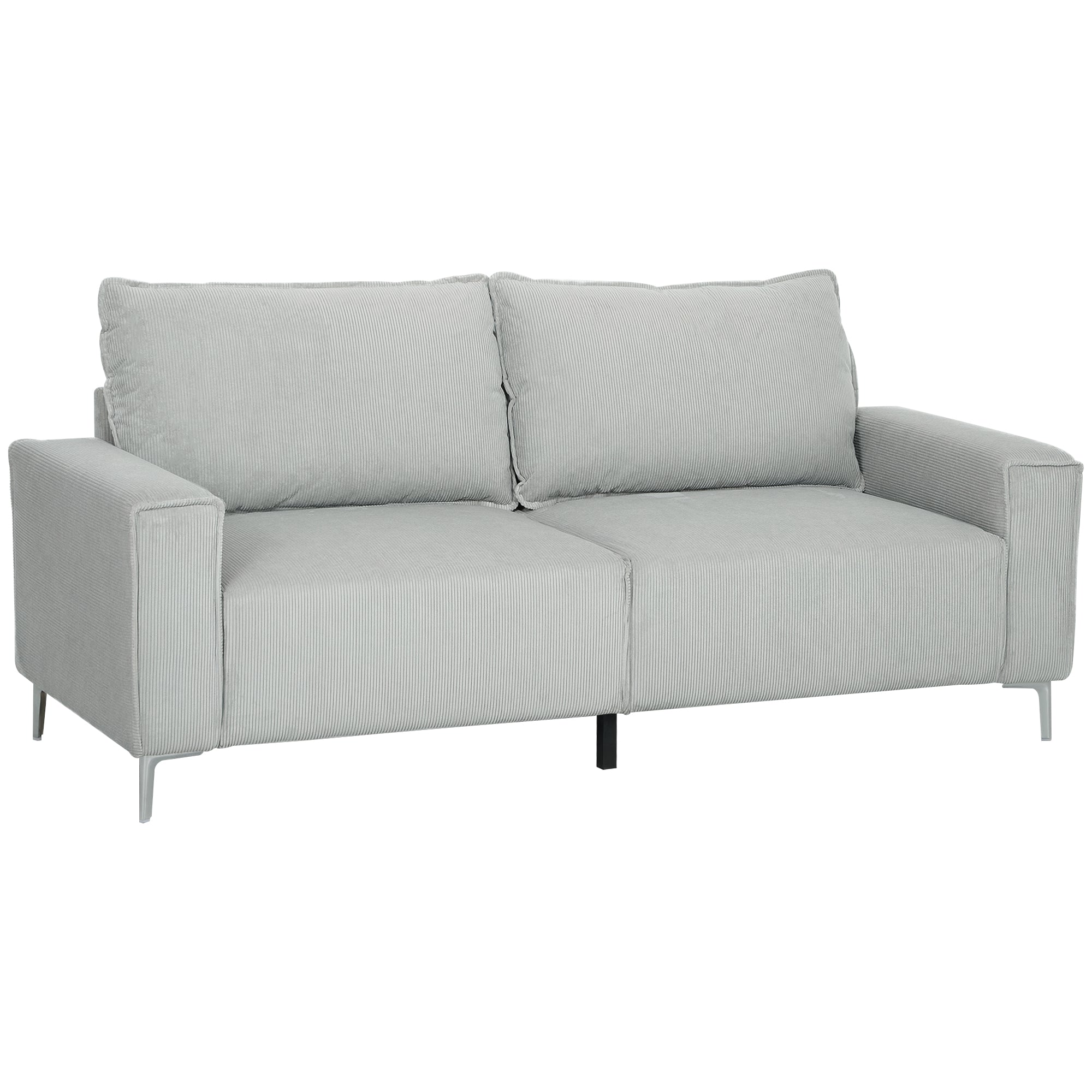 HOMCOM Three-Seater Corduroy - Light Grey - North Peak Garden Furniture