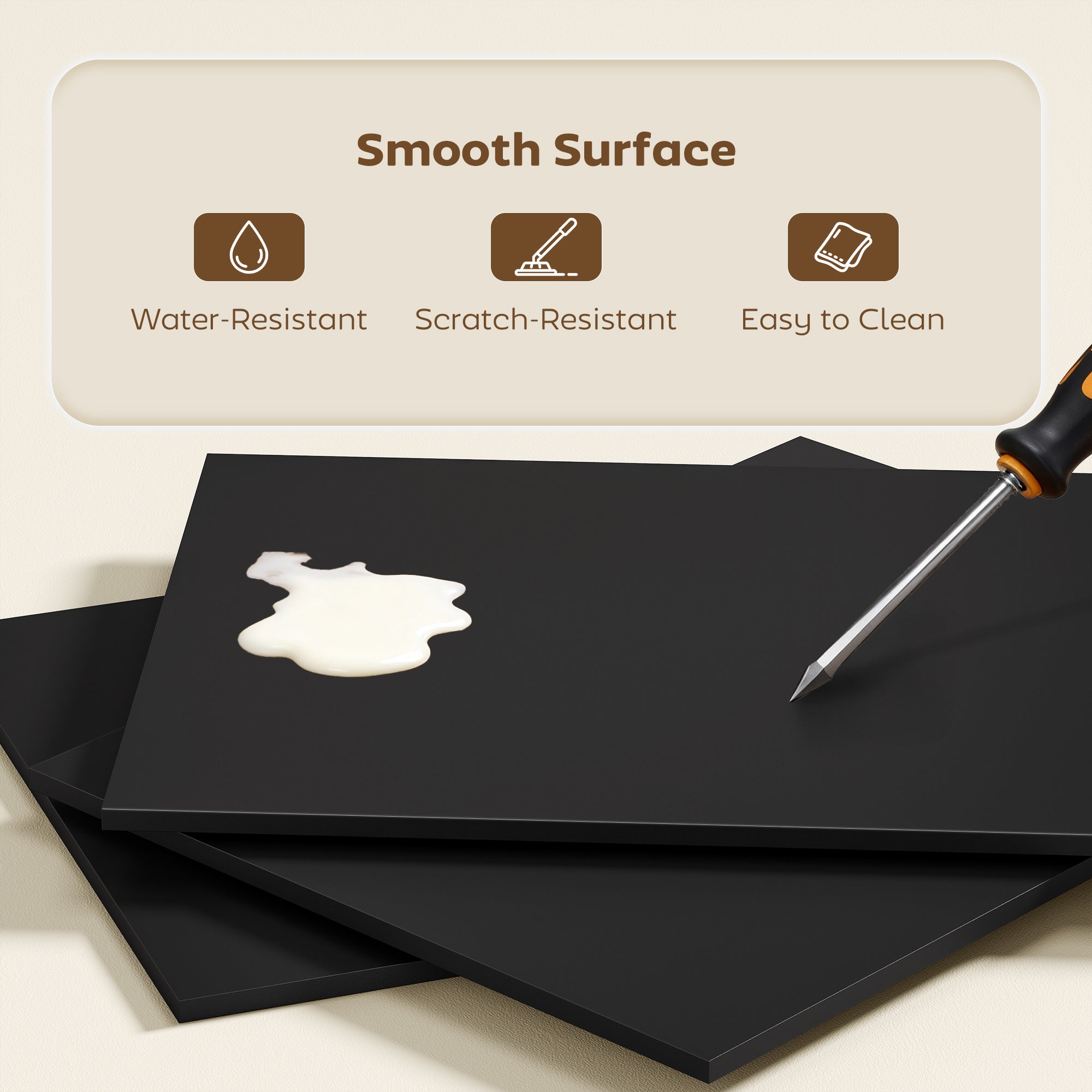 HOMCOM Folding Shelf and Work Table - Black