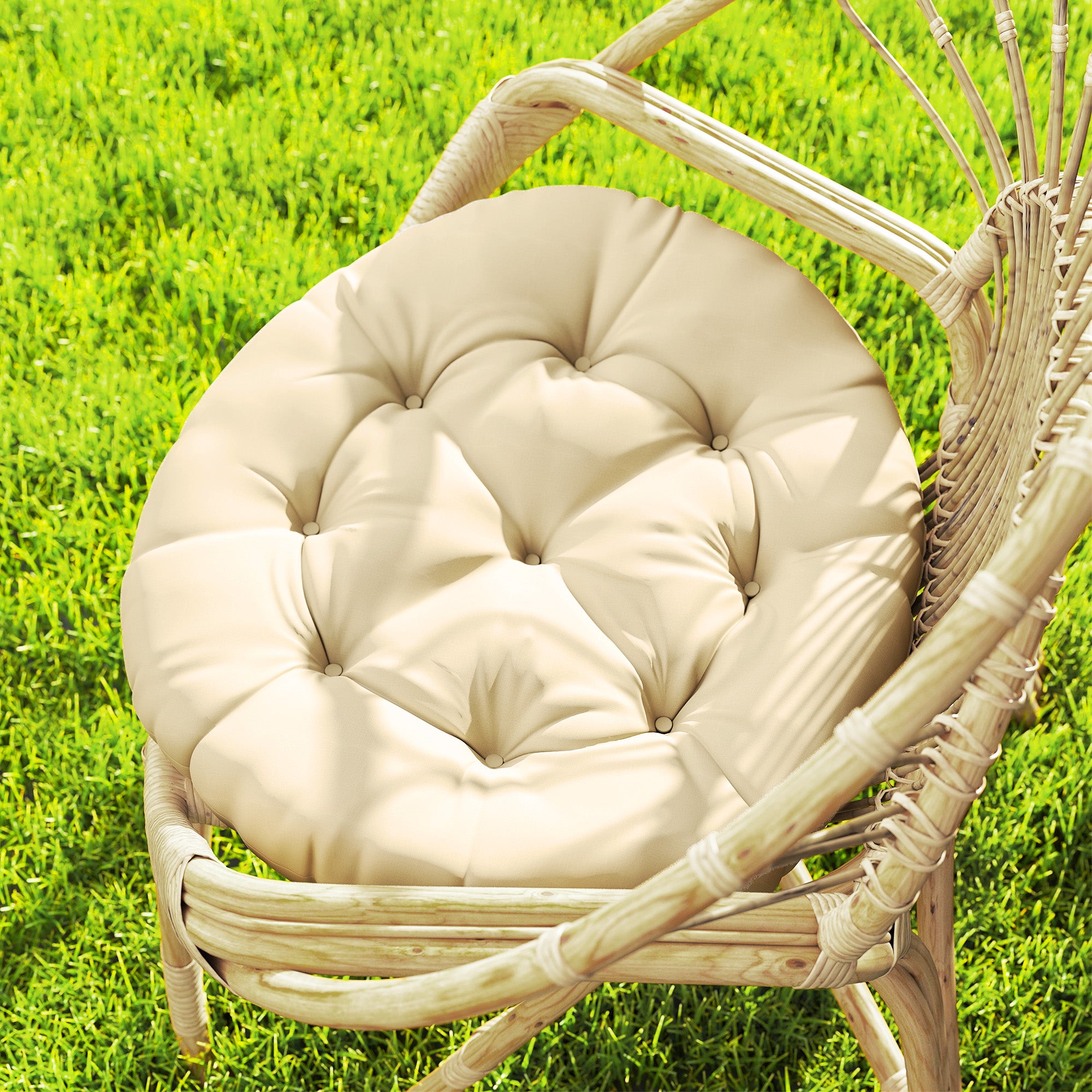 Outsunny Set of Two Φ60cm Outdoor Cushions - Beige - North Peak Garden Furniture