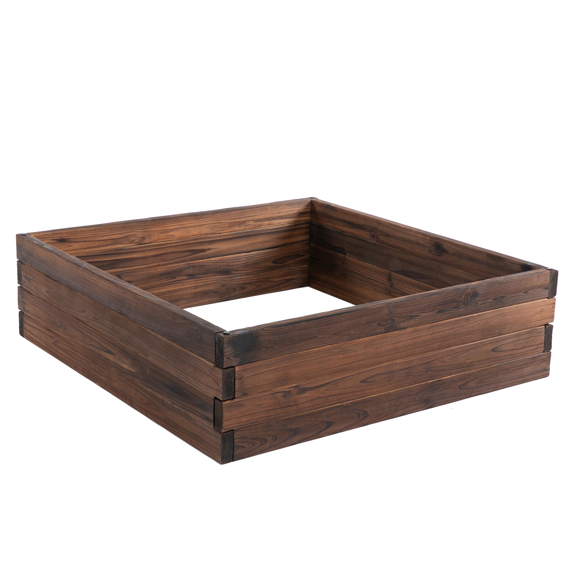 Outsunny 128L Wooden Raised Beds for Garden Planter Grow Containers For Outdoor Patio Plant Flower Vegetable 80L x 80W x 22.5H cm - North Peak Garden Furniture