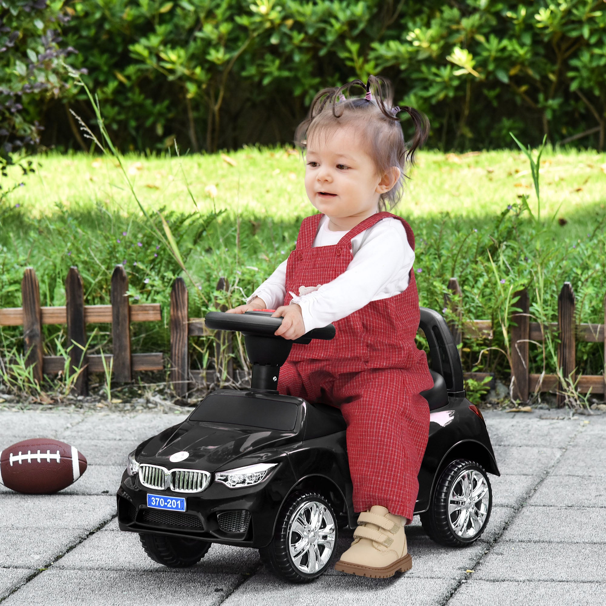 HOMCOM Ride on Car Baby Toddler Walker Foot to Floor Sliding Car Slider Black - North Peak Garden Furniture