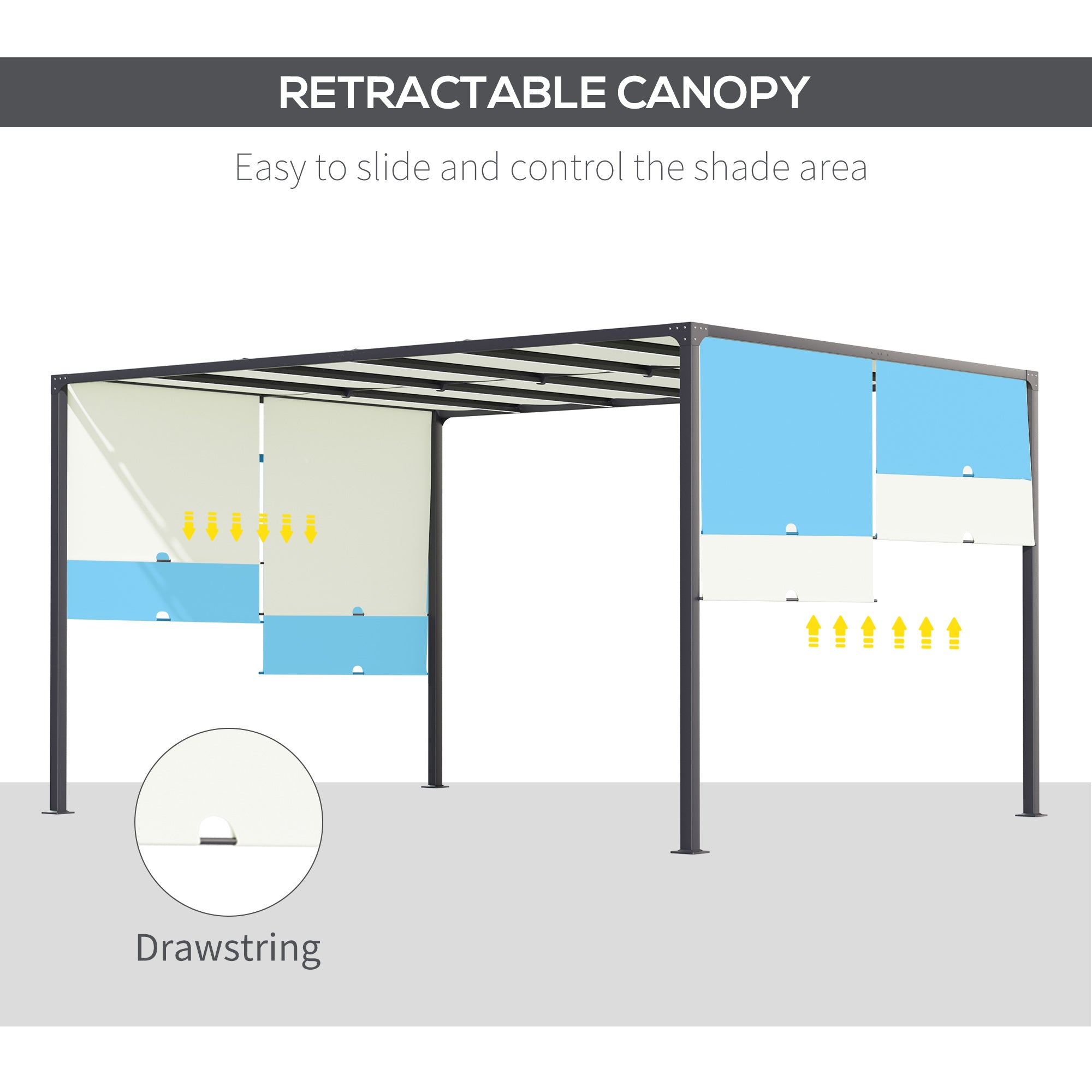 Outsunny 3 x 4m Outdoor Garden Pergola - Cream White - North Peak Garden Furniture
