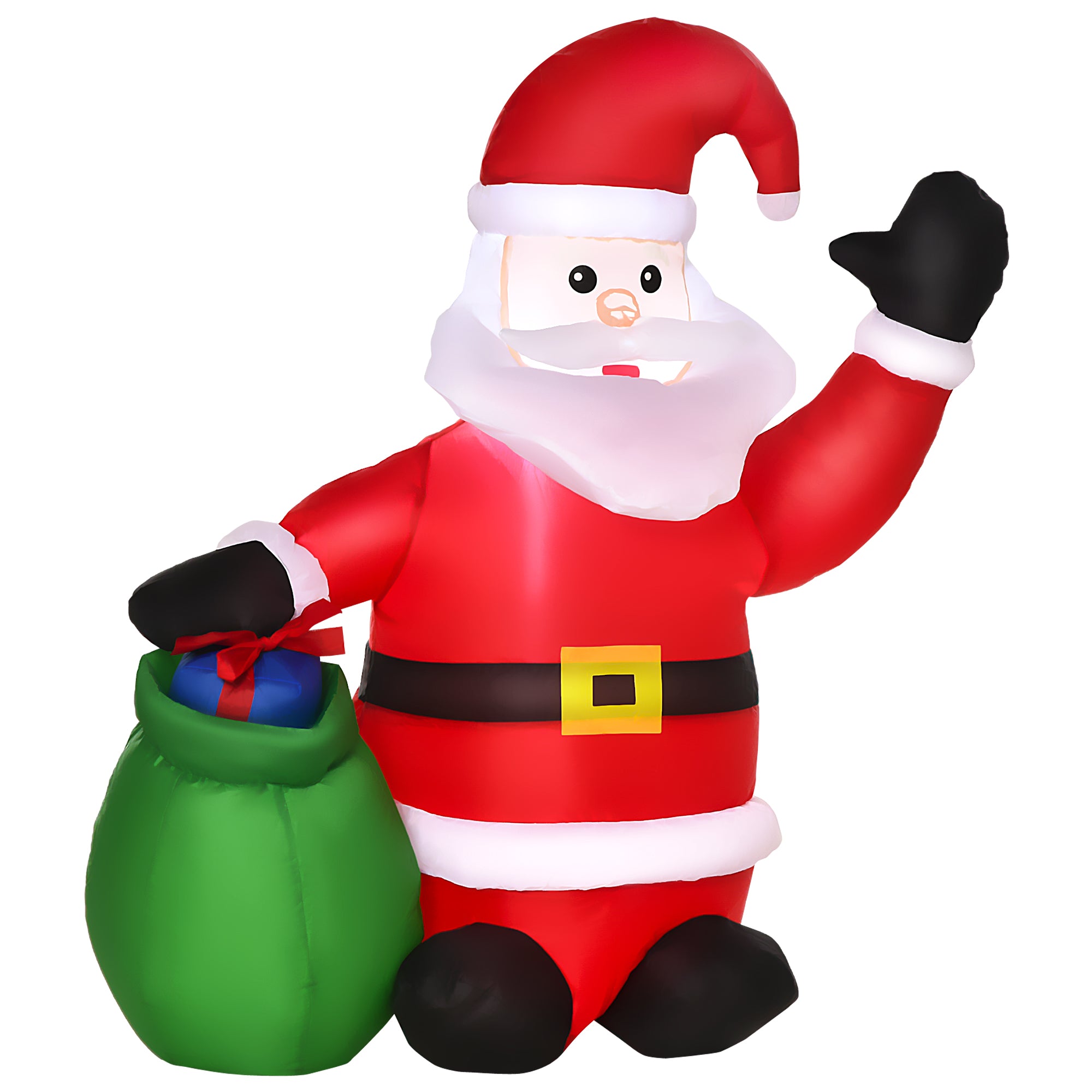 HOMCOM Inflatable Blow up Christmas Santa Claus 4ft LED Yard Holiday Decoration - North Peak Garden Furniture