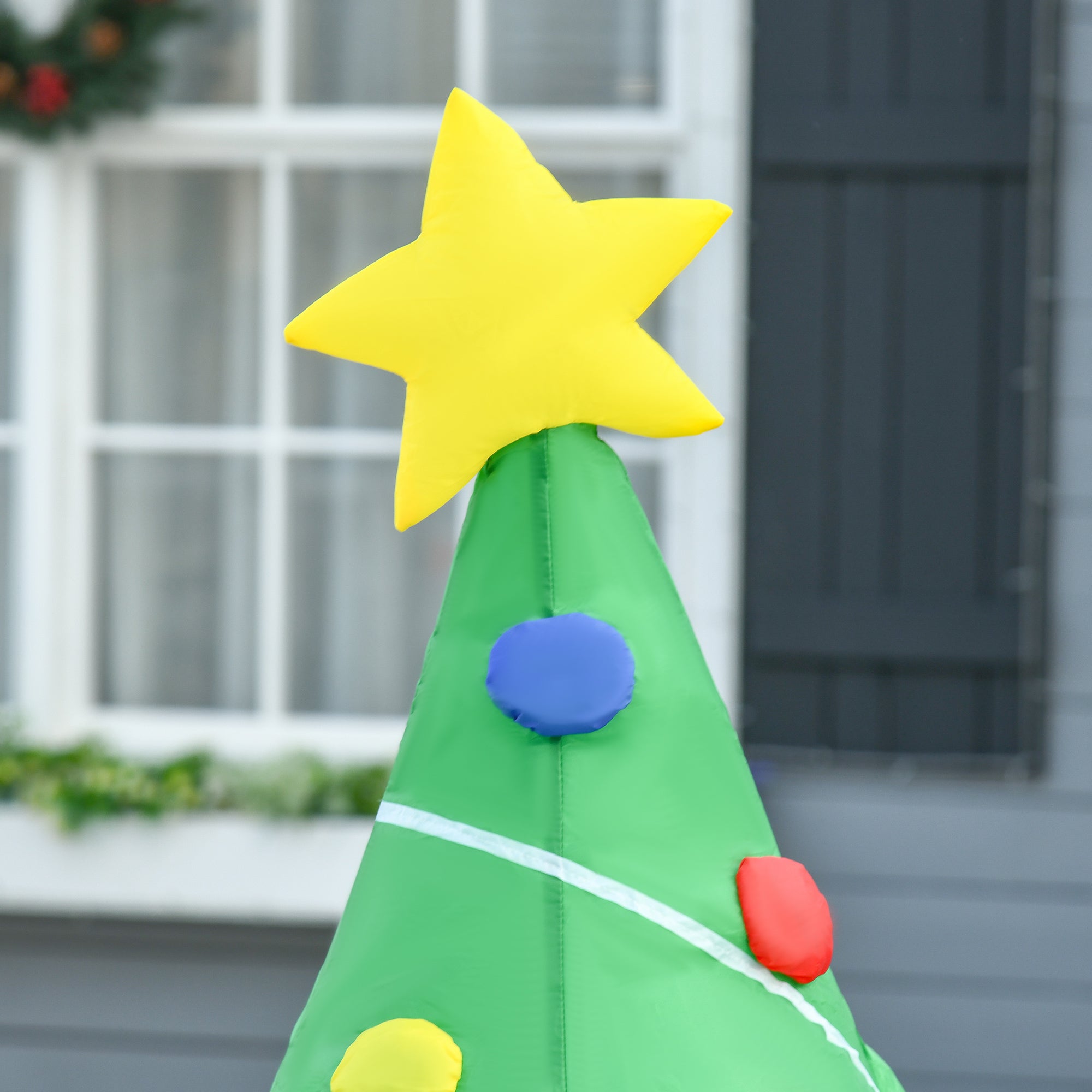 HOMCOM 5ft Inflatable Christmas Tree Xmas Air Blown Holiday Decoration LED Lawn Yard Outdoor Ornaments - North Peak Garden Furniture