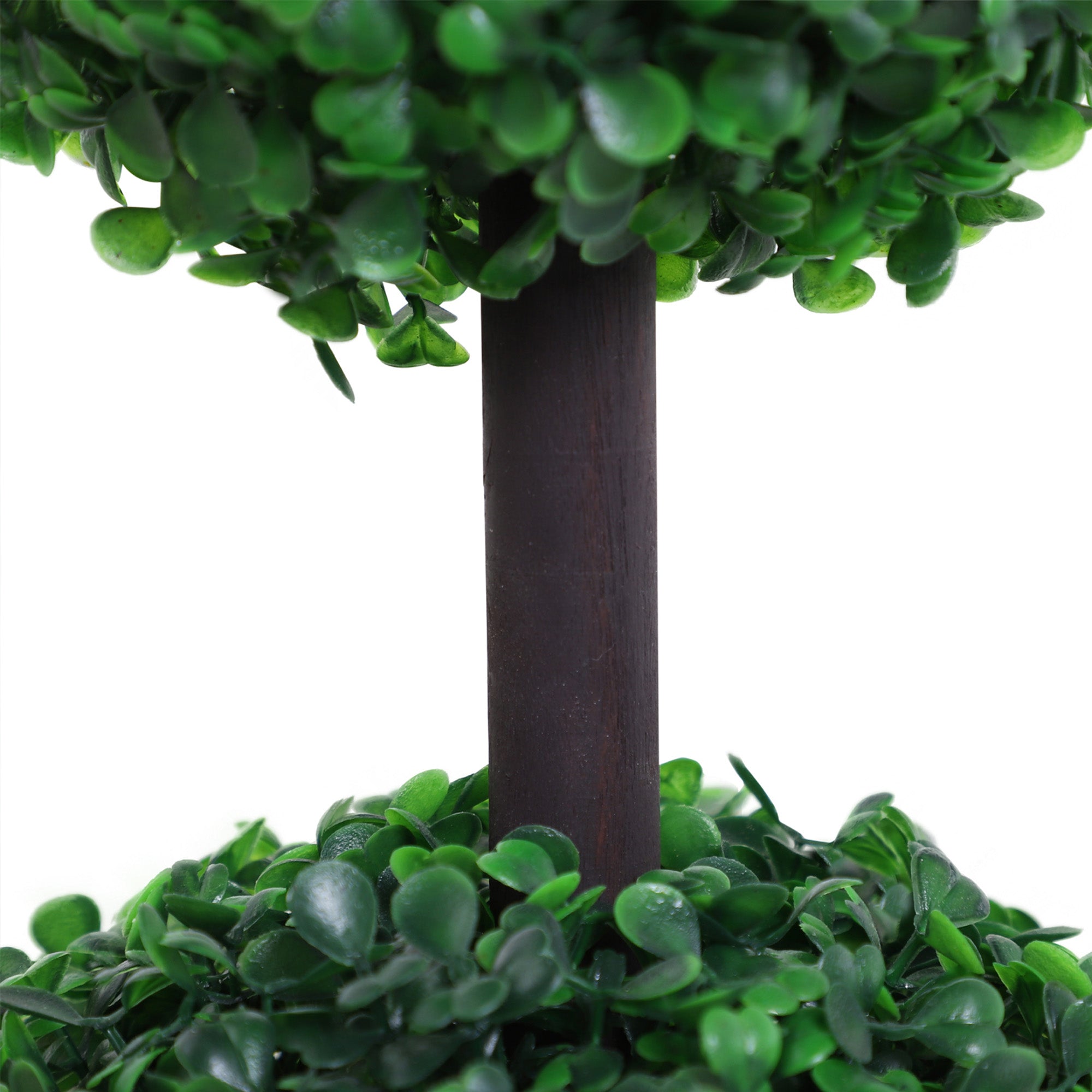 Outsunny Set of 2 Artificial Boxwood Ball Topiary Trees Potted Decorative Plant Outdoor and Indoor Décor (112cm)