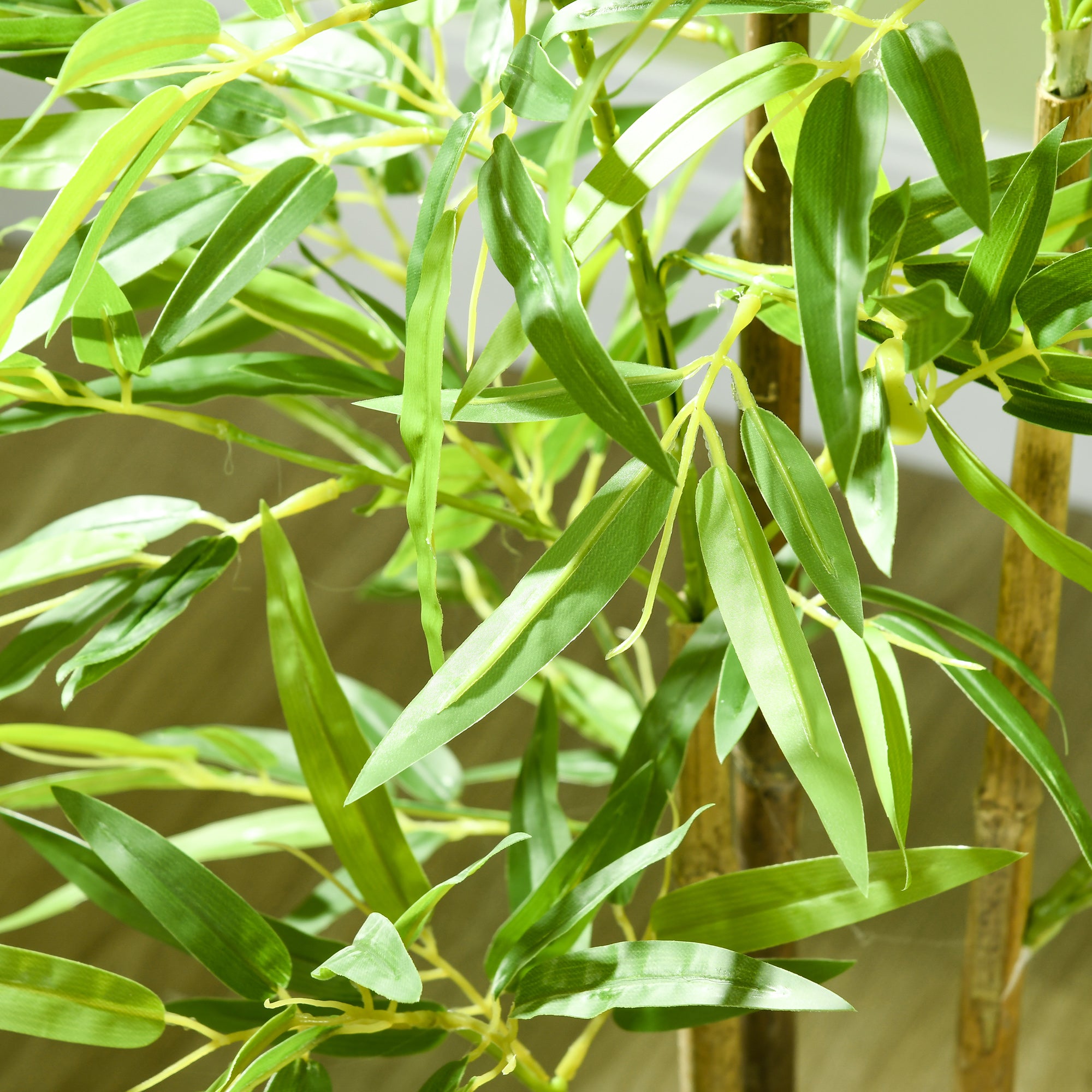 HOMCOM Artificial Plant Bamboo Artificial Tree Height 120 cm with Pot for Home Indoor Decor - North Peak Garden Furniture