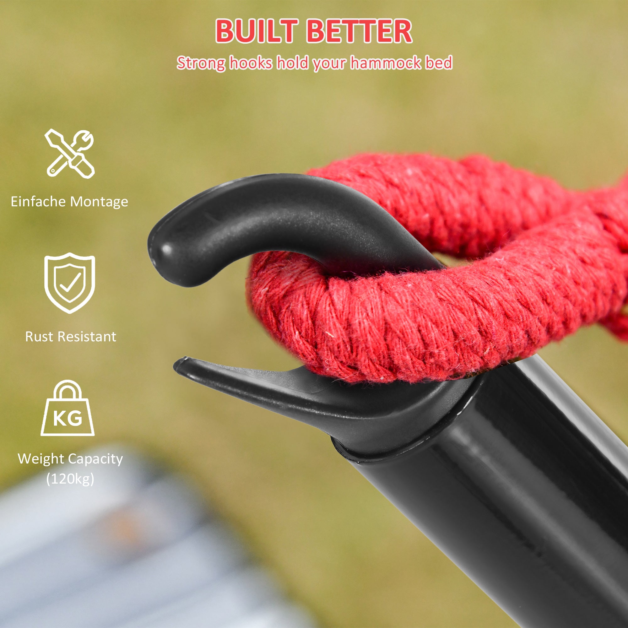 Outsunny 3(m) Universal Hammock Stand Metal Frame Garden Camping Picnic Outdoor Patio Replacement – Stand Only - North Peak Garden Furniture