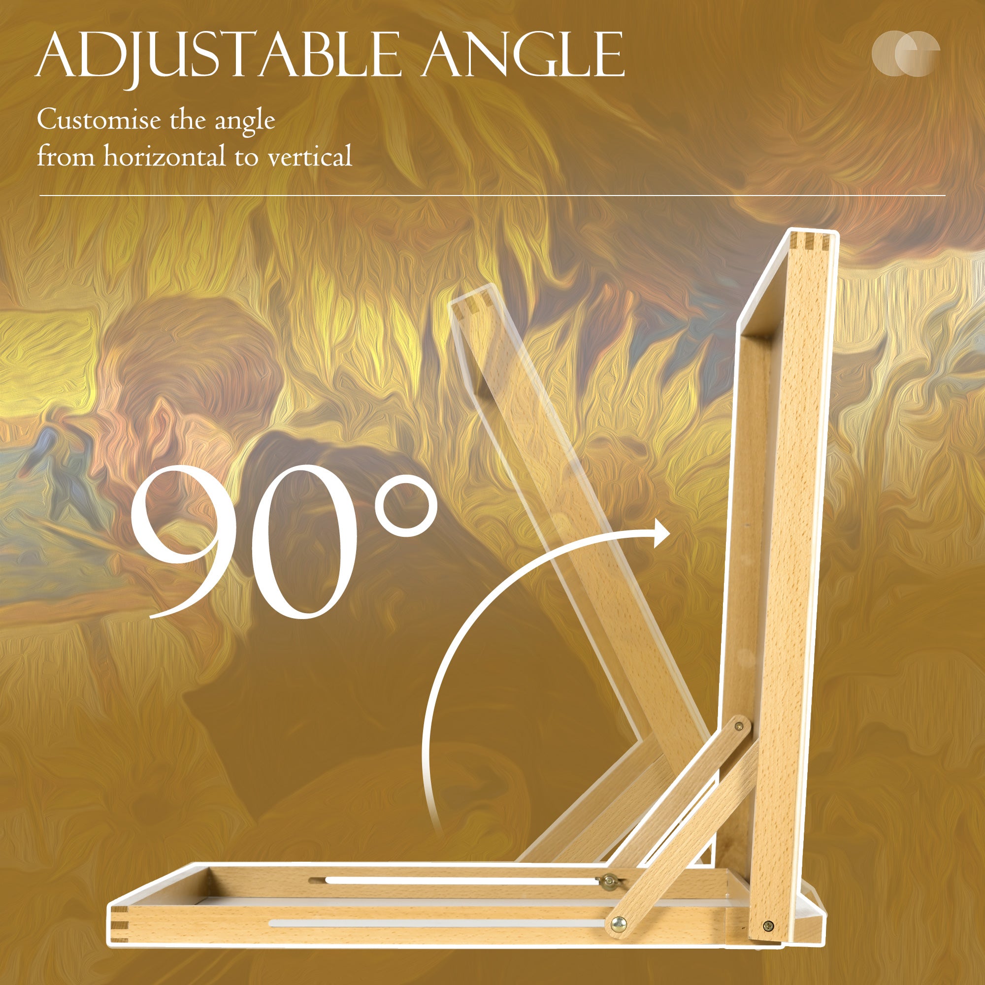 Vinsetto Desktop Table A2 Easel Craft Workstation, Adjustable Beechwood Table Top Easel, Portable Folding Artist Drawing & Sketching Board for Adults, Beginners, Artists Painting - North Peak Garden Furniture