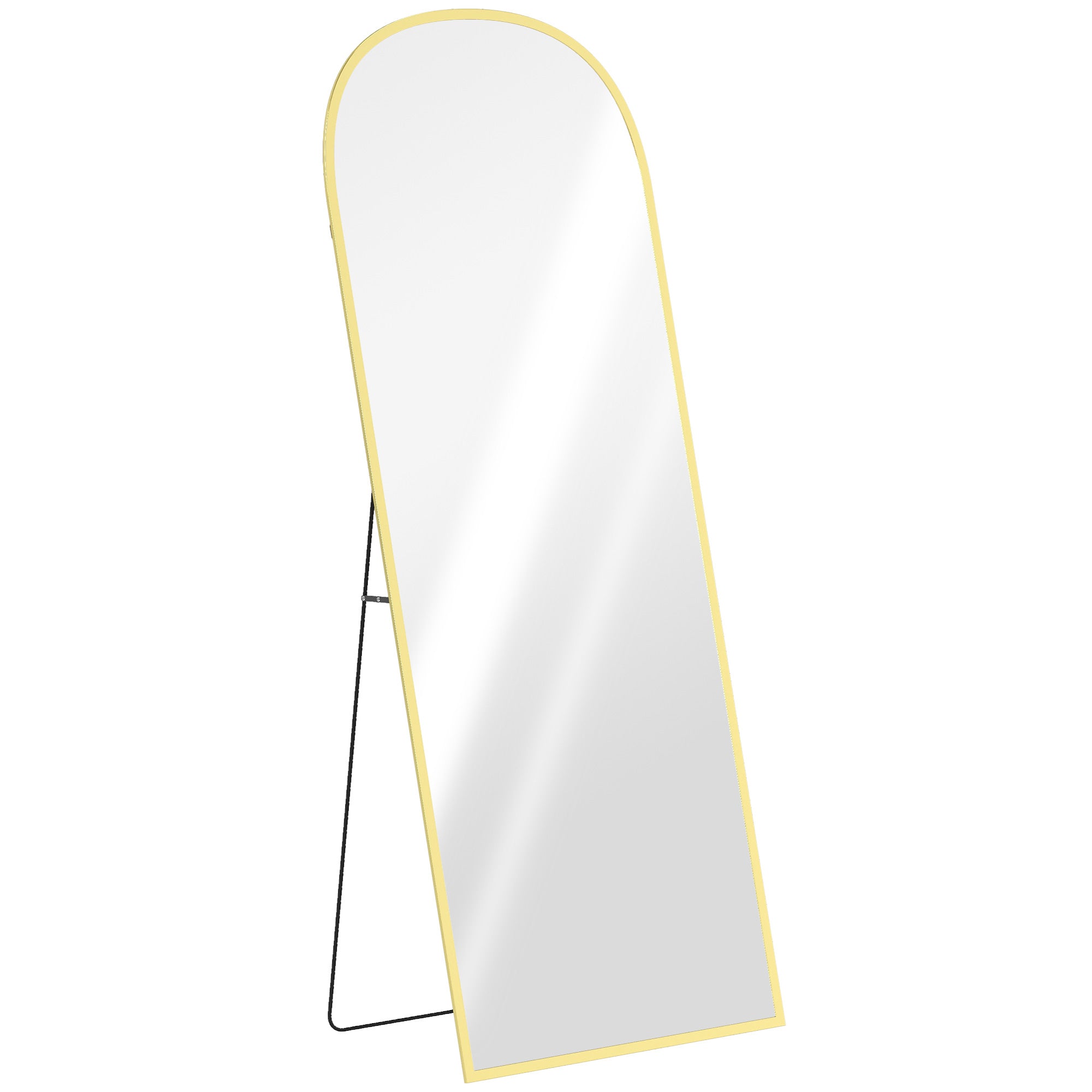 HOMCOM 165cm Aluminium Frame Standing Mirror - Gold