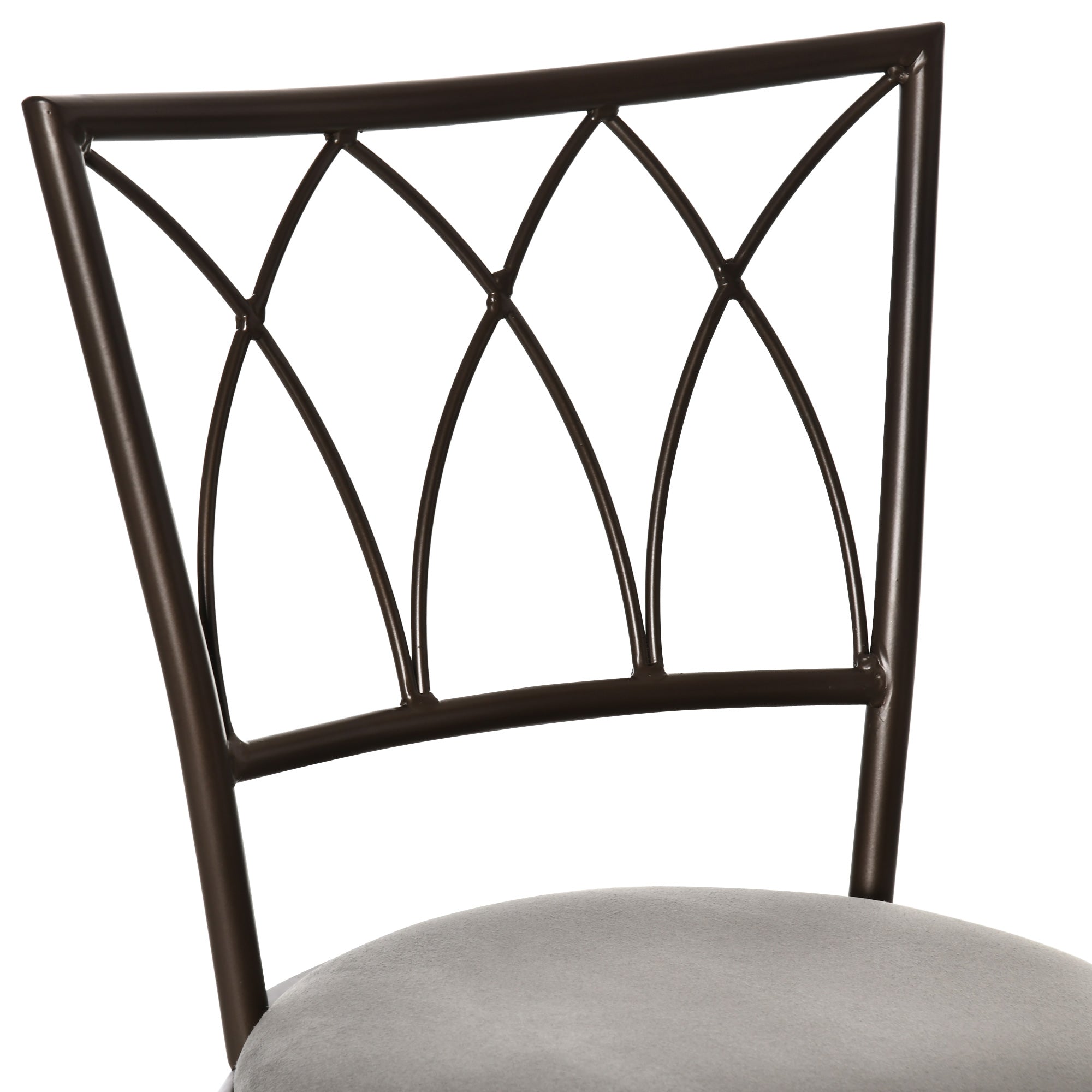 HOMCOM Set of 2 Bar Chairs Swivel Armless Upholstered Metal Frame Barstools with Backrest & Footrest, Bronze - North Peak Garden Furniture