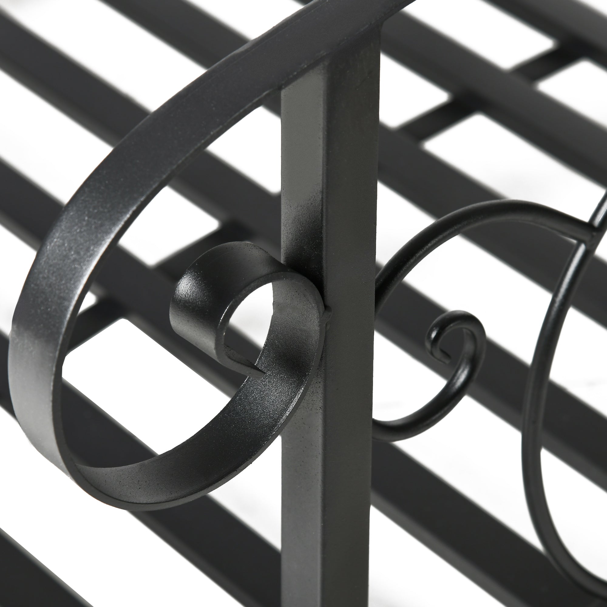 Outsunny 184cm Metal Arch Garden Garden Bridge, Safety Siderails, Arc Footbridge for Garden Creek, Stream, Pond, Black