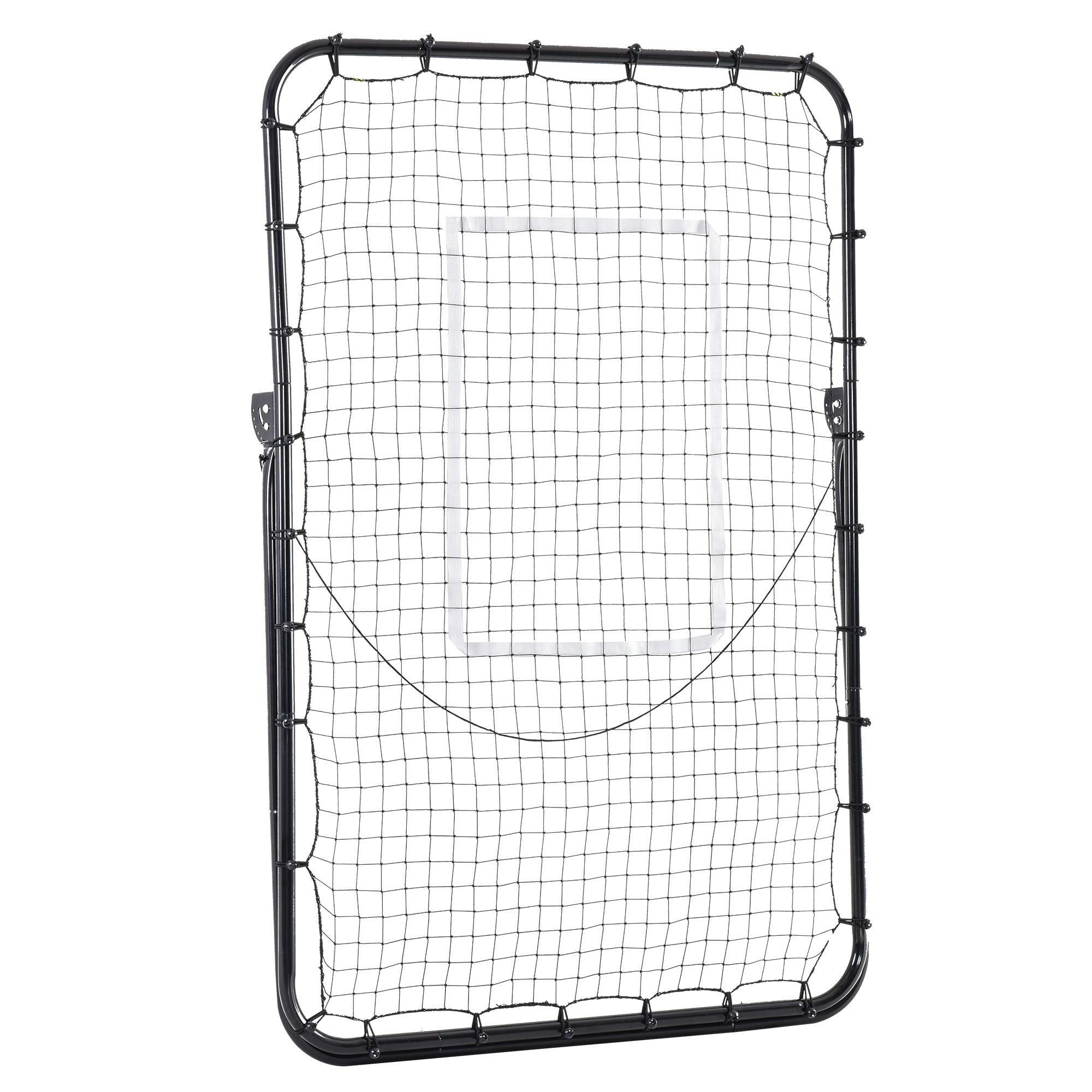 HOMCOM Foldable Football Rebounder Net, with Adjustable Angles - Black - North Peak Garden Furniture