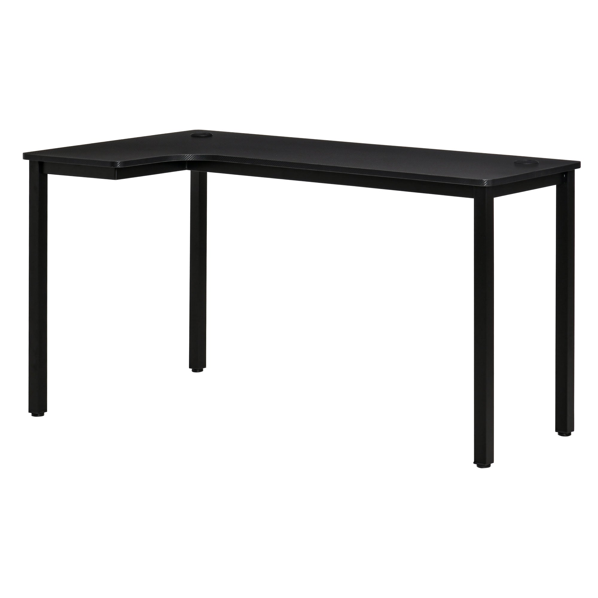 HOMCOM L-Shaped Gaming Desk, Computer Corner Desk, Home Office Workstation with Cable Management, 145 x 81 x 76cm, Black, Left - North Peak Garden Furniture