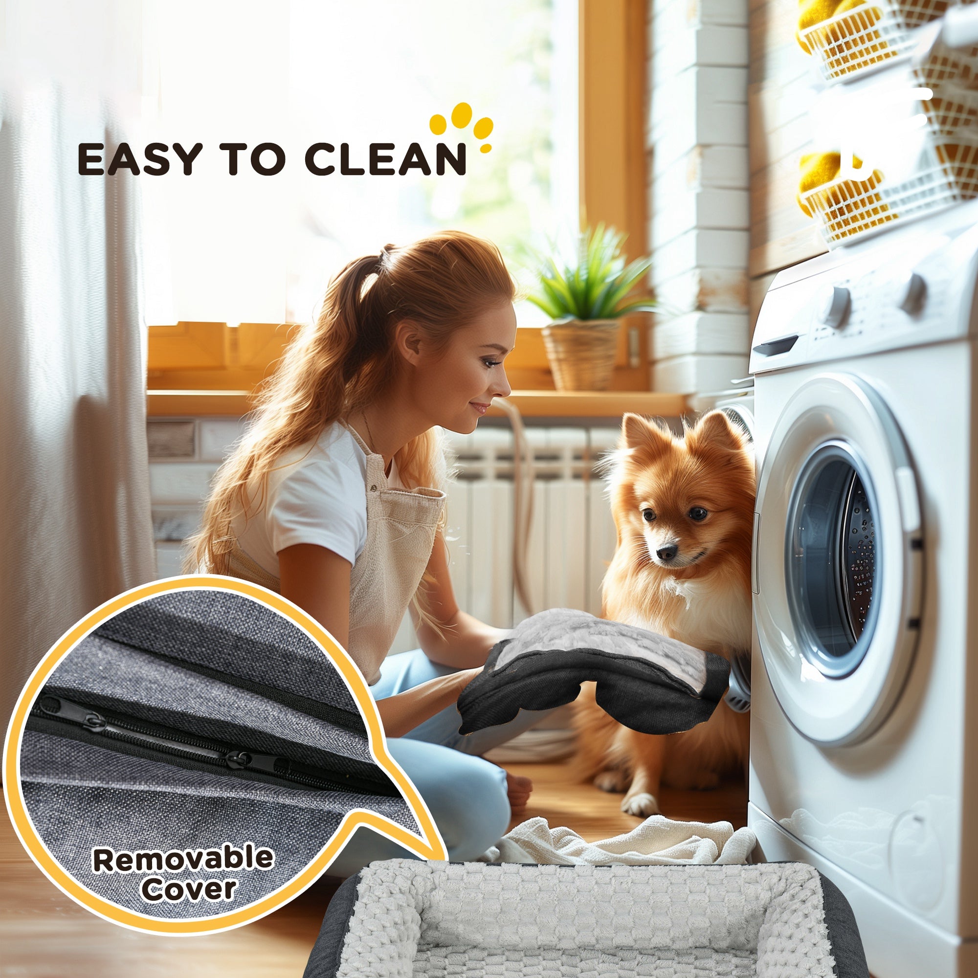 PawHut Calming Dog Bed Pet Mattress w/ Removable Cover, Anti-Slip Bottom, for Small Dogs, 70L x 50W x 18Hcm - Charcoal Grey - North Peak Garden Furniture