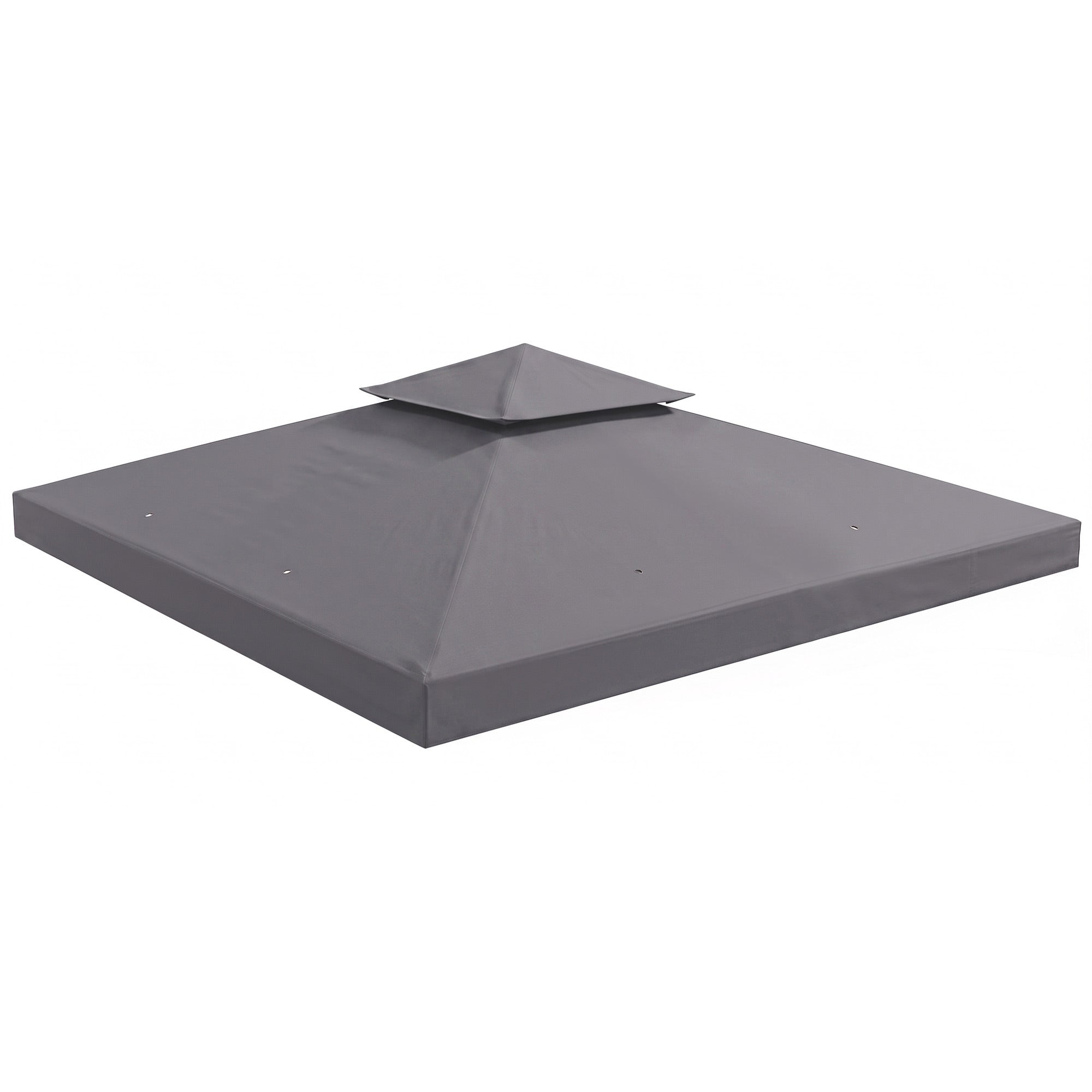 Outsunny 3(m) Gazebo Top Cover Double Tier Canopy Replacement Pavilion Roof Deep Grey
