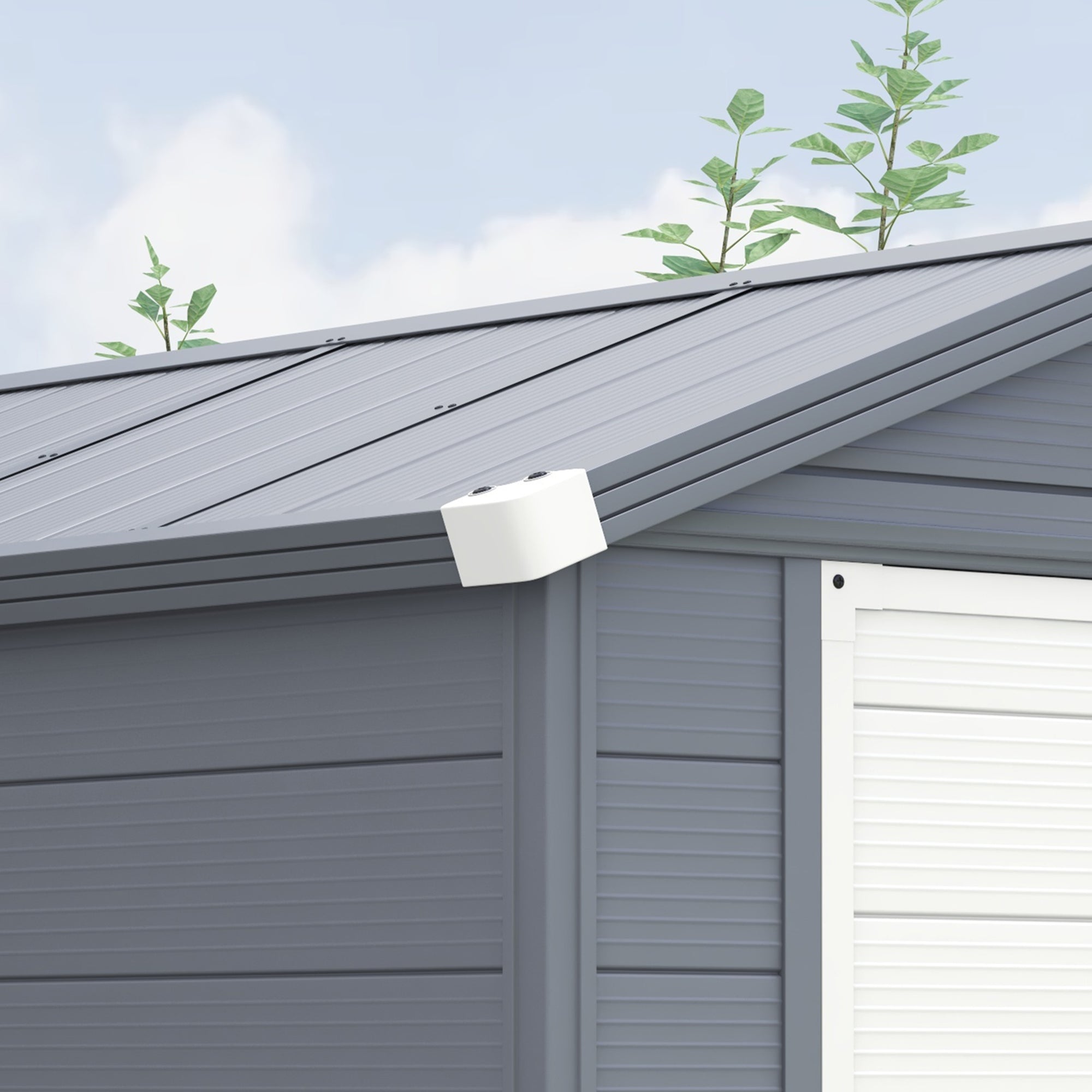 Outsunny 4.4ft x 6.2ft Aluminium Frame and Plastic Wall Shed, with Foundation - Grey - North Peak Garden Furniture