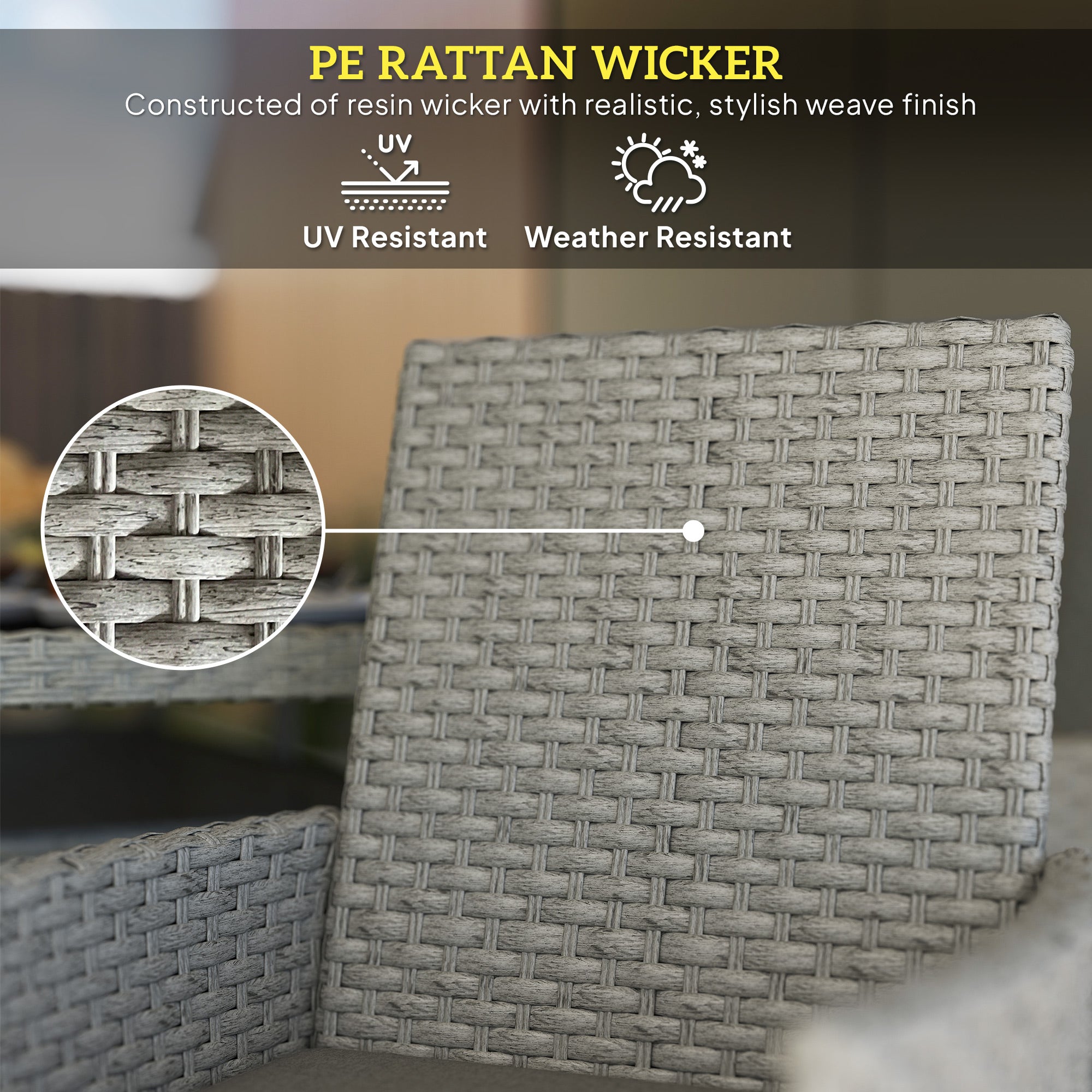 Outsunny Seven-Piece Rattan Dining Set - Grey - North Peak Garden Furniture