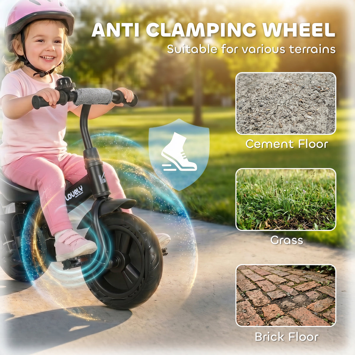HOMCOM 6 in 1 Kids Trike Push Bike w/ Push Handle, Canopy, 5-point Safety Belt, Storage, Footrest, Brake, for 1-5 Years, Grey