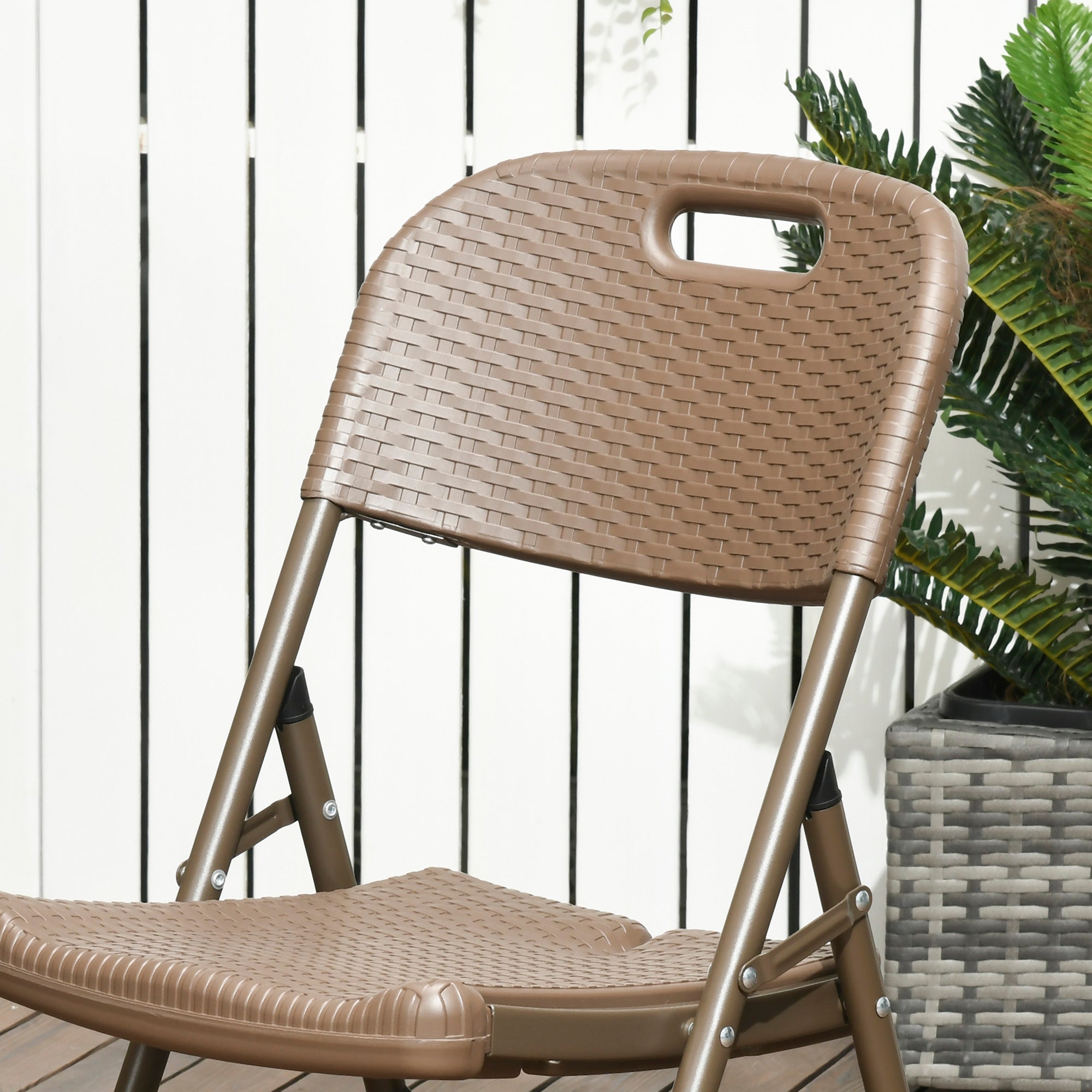 Outsunny 6 Seater Rattan Dining Set, HDPE Molding Rattan Garden Furniture Set, Outdoor Dining Table and Chairs with 6 Armchairs, Rectangular Plastic Top Table for Patio, Balcony, Dark Brown - North Peak Garden Furniture