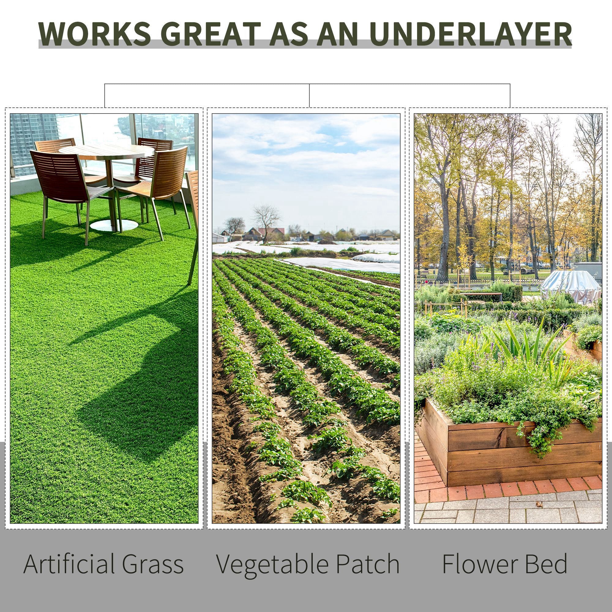 Outsunny 2x50m Gardener Premium Weed Barrier Landscape Fabric Durable & Heavy-Duty Weed Block Gardening Mat, Easy Setup & Superior Weed Control Convenient Design - North Peak Garden Furniture