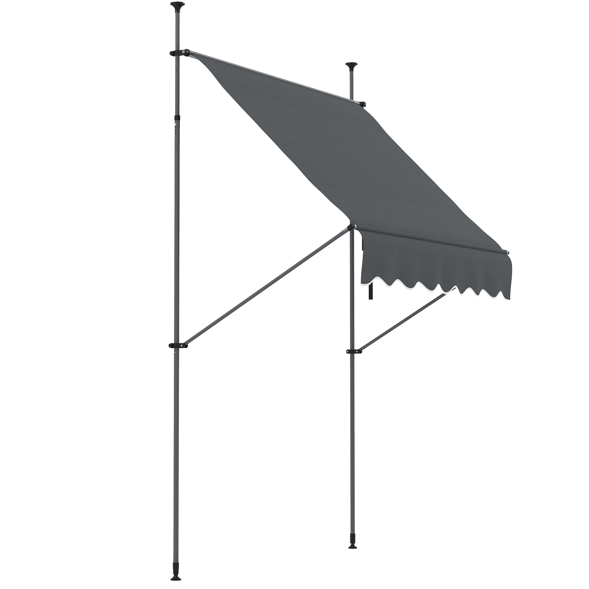 Outsunny 2 x 1.2m Manual Retractable Awning - Grey