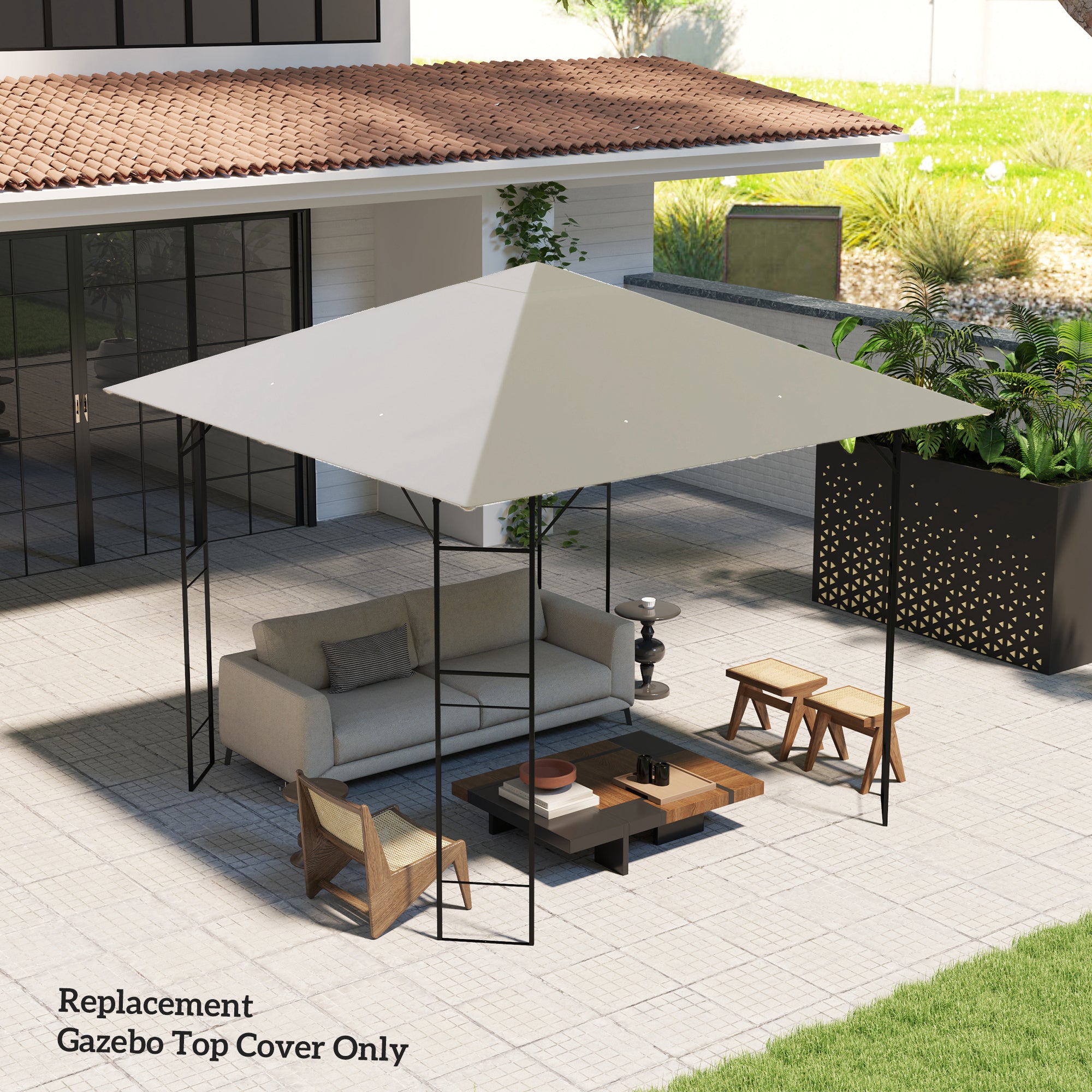 Outsunny 3 x 3(m) Gazebo Canopy Replacement, for 01-0867 - Grey