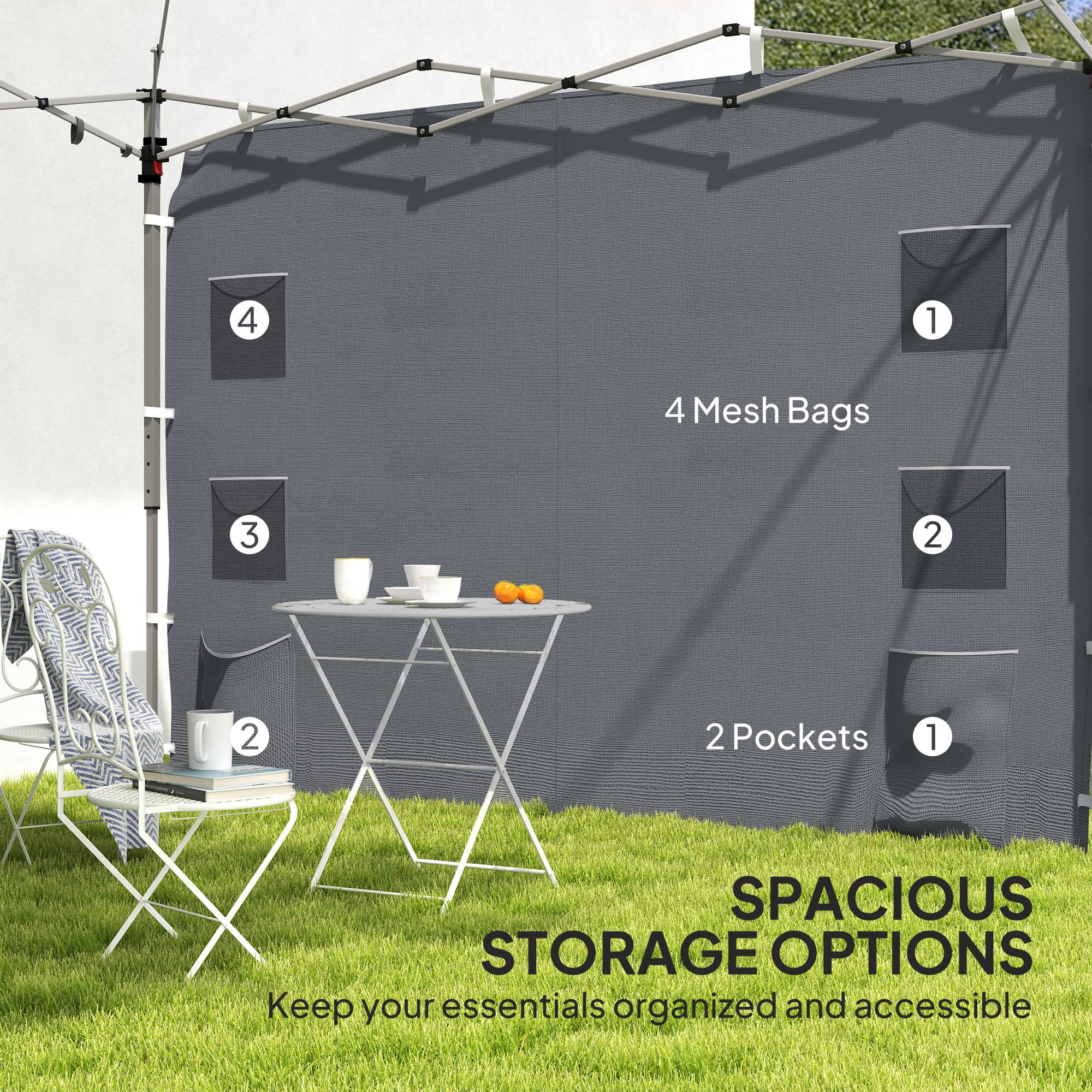 Outsunny 195 x 295cm Replacement Gazebo Sidewall - Grey - North Peak Garden Furniture