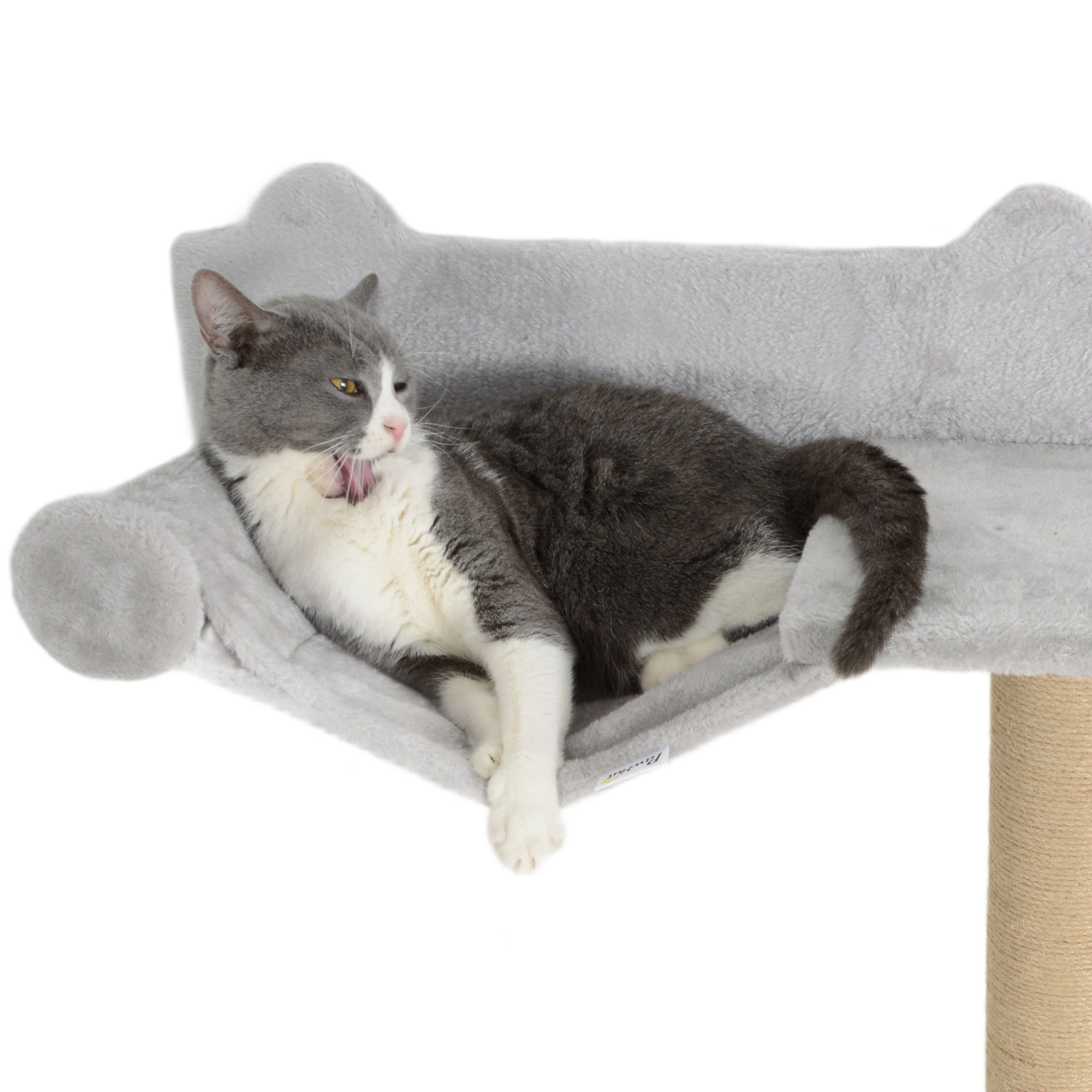 PawHut 4-Piece Cat Shelves w/ Scratching Post, Steps, Jumping Platform, Ladder, Toy Balls, for Indoor Cats, Light Grey