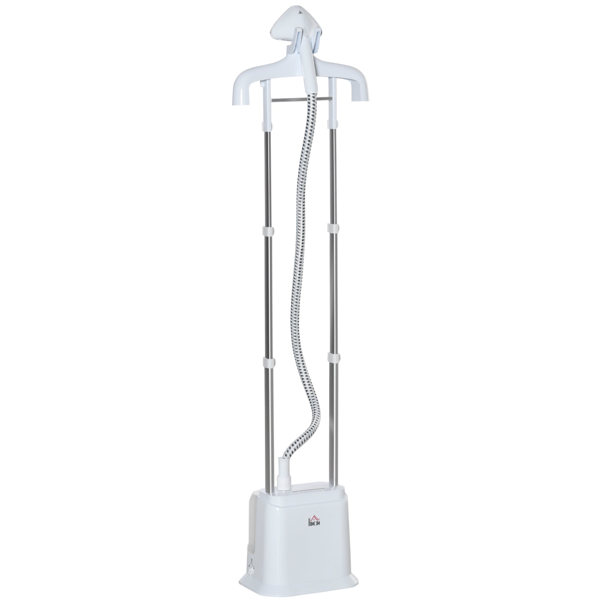 HOMCOM Upright Garment Clothes Steamer with 6 Steam Setting, 45s Fast Heat-up, 1.7L Water Tank and 45min Steamer, Wrinkle and Odour Remover, White - North Peak Garden Furniture