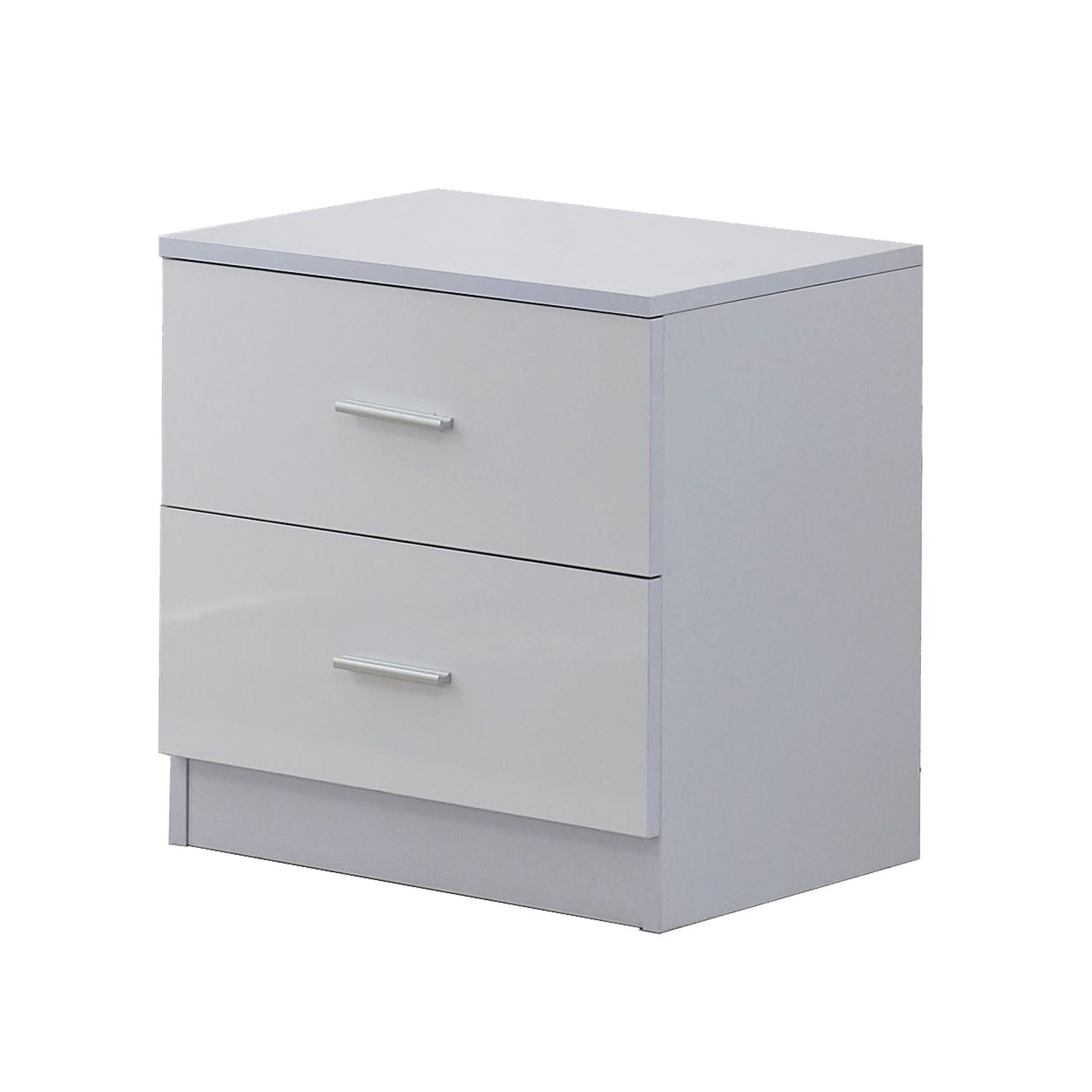HOMCOM High Gloss 3 Piece Trio Bedroom Furniture Set Wardrobe + Chest Of Drawer + Bedside White - North Peak Garden Furniture