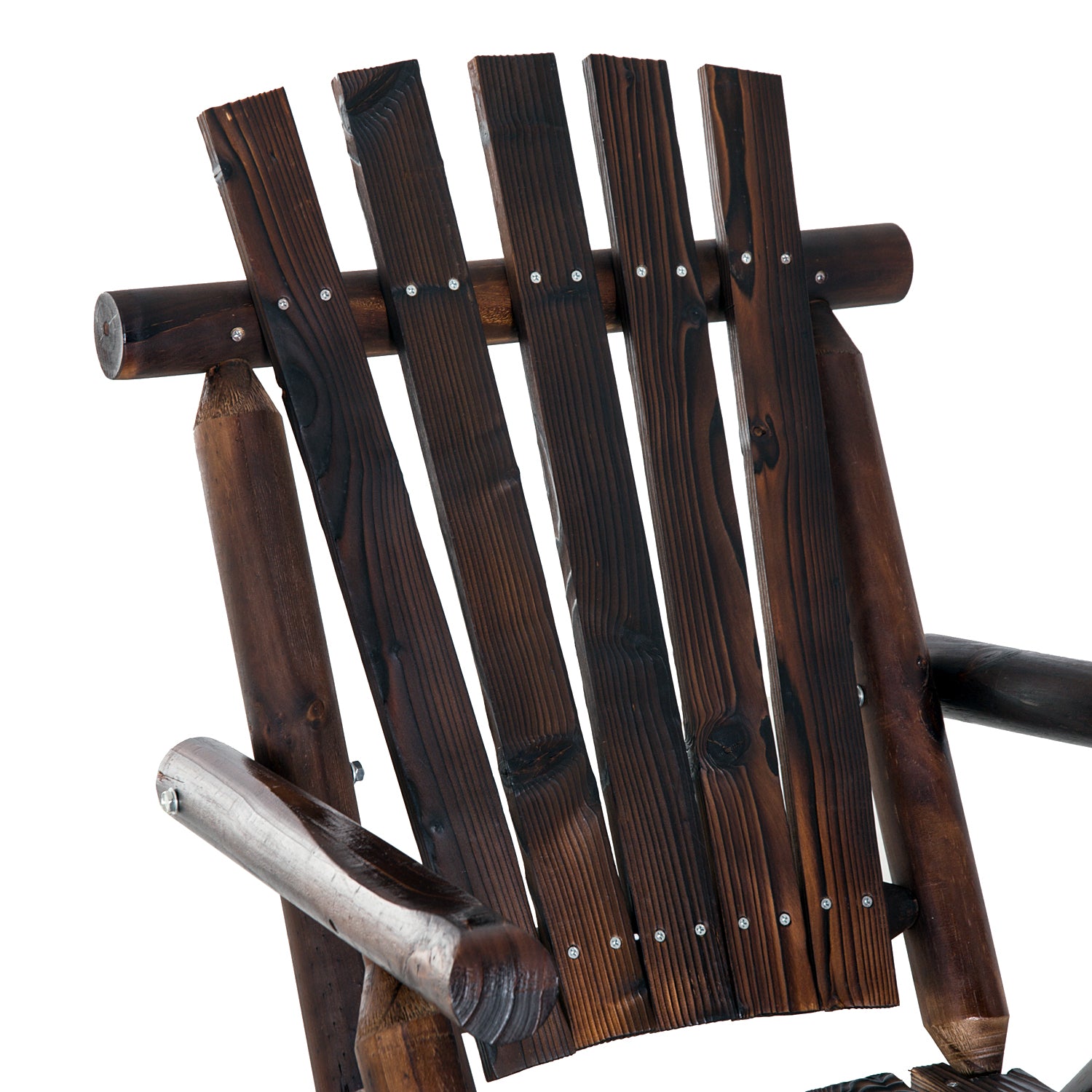 Outsunny Outdoor Fir Wood Rustic Patio Adirondack Rocking Chair Traditional Rustic Style & Pure Comfort - North Peak Garden Furniture