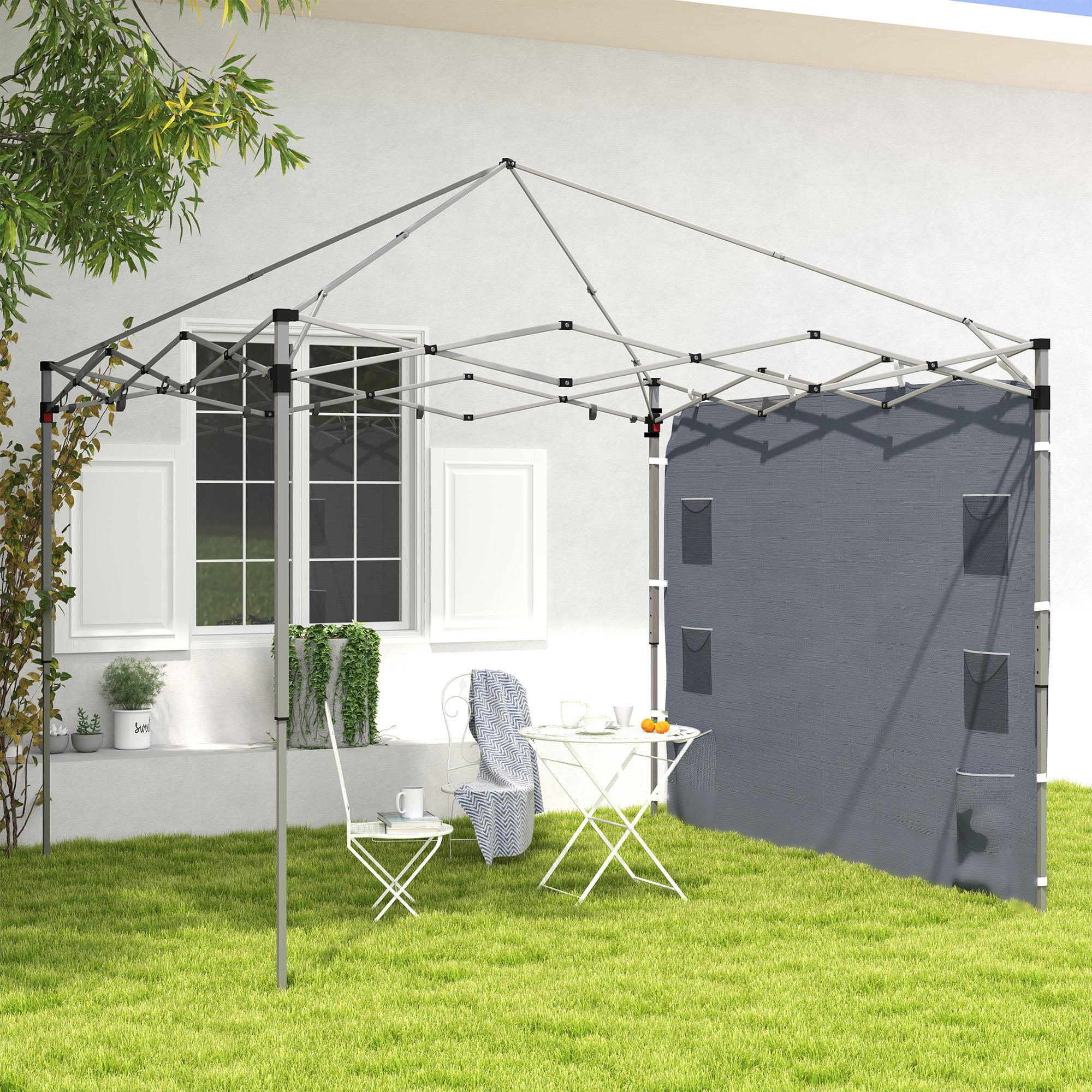 Outsunny 195 x 295cm Replacement Gazebo Sidewall - Grey - North Peak Garden Furniture