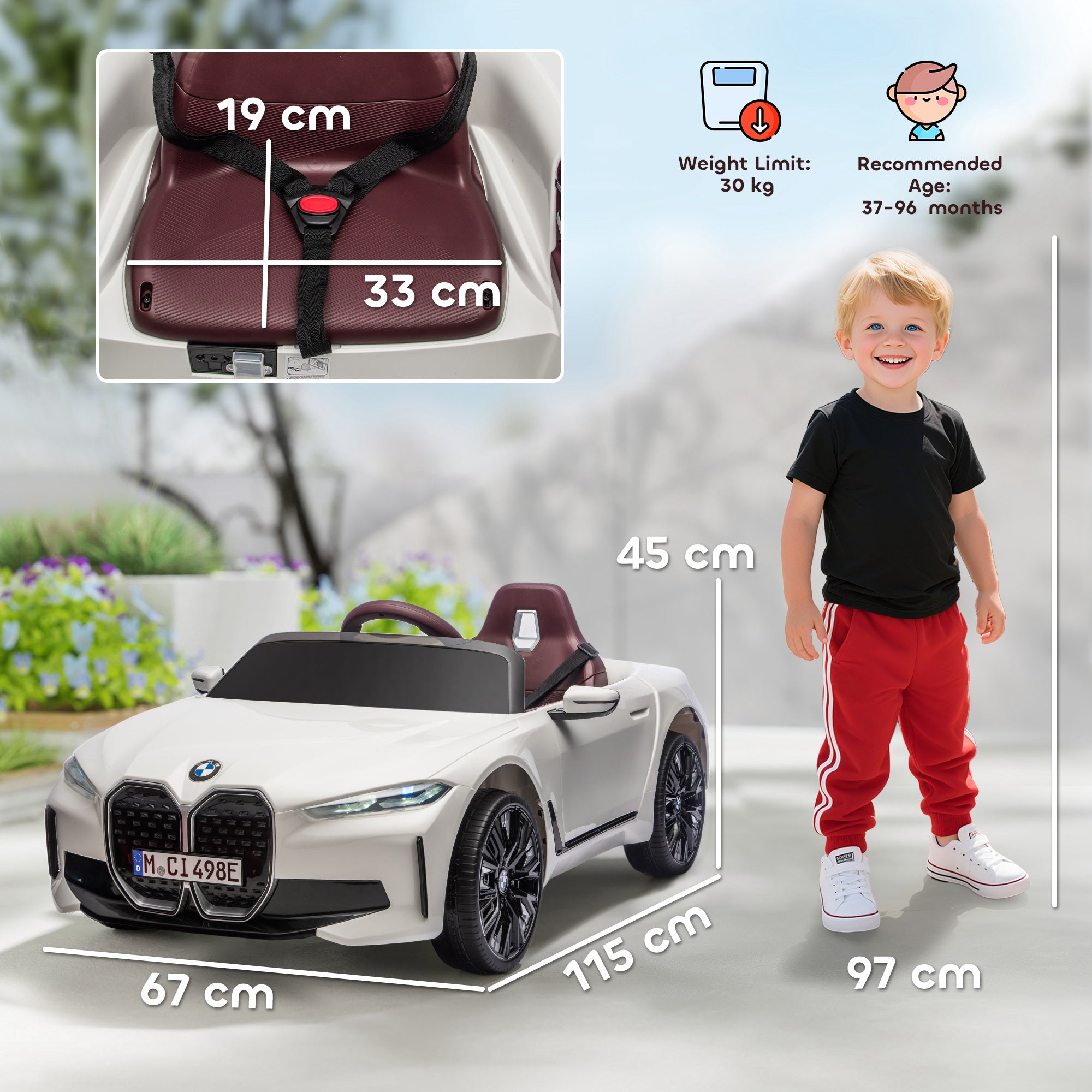 HOMCOM BMW i4 Licensed 12V Kids Electric Ride-On Car