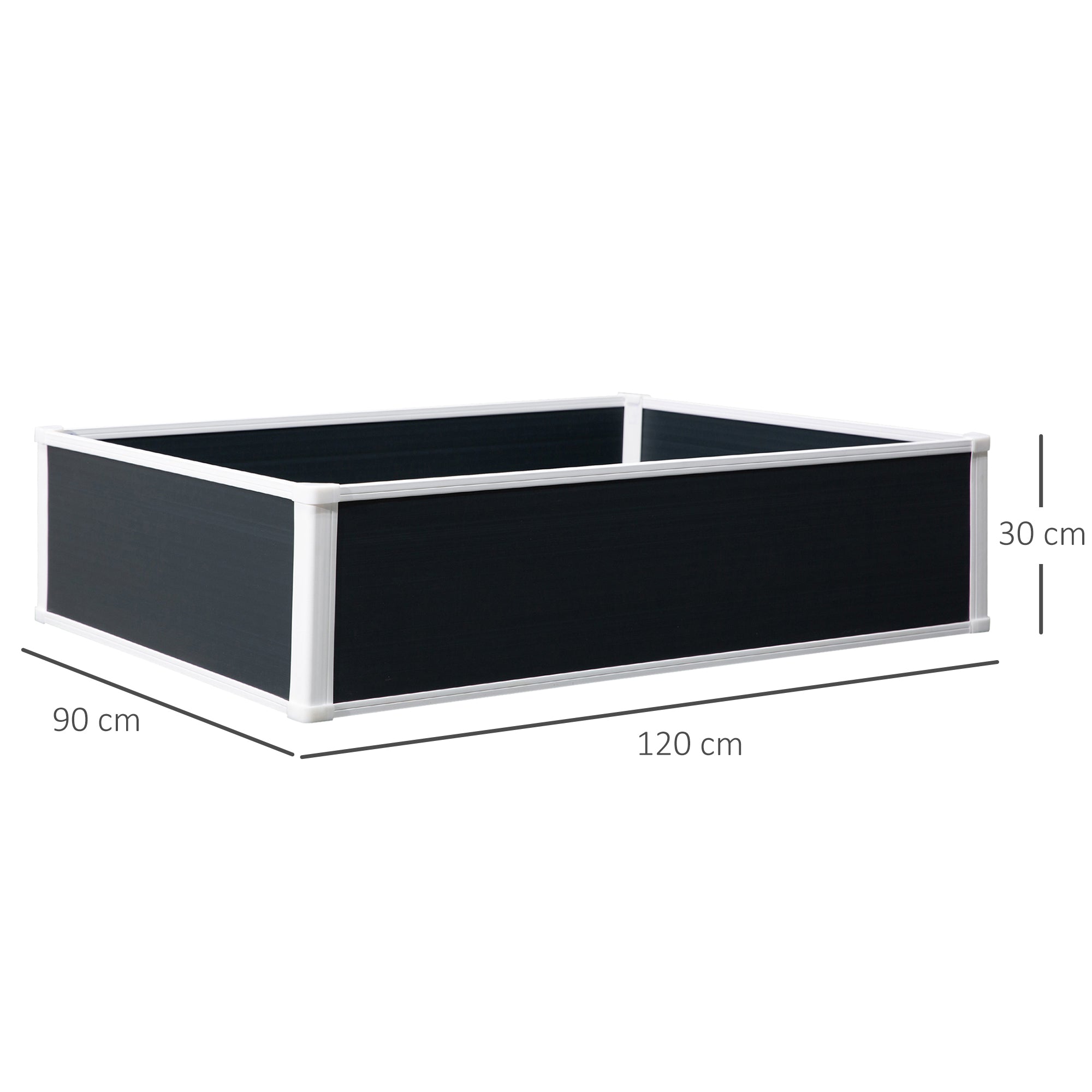 Outsunny 302L Raised Garden Bed, Weather-resistant PP Planter Box Containers for Outdoor Patio Plant Flower Vegetable, 120 x 90 x 30 cm - North Peak Garden Furniture