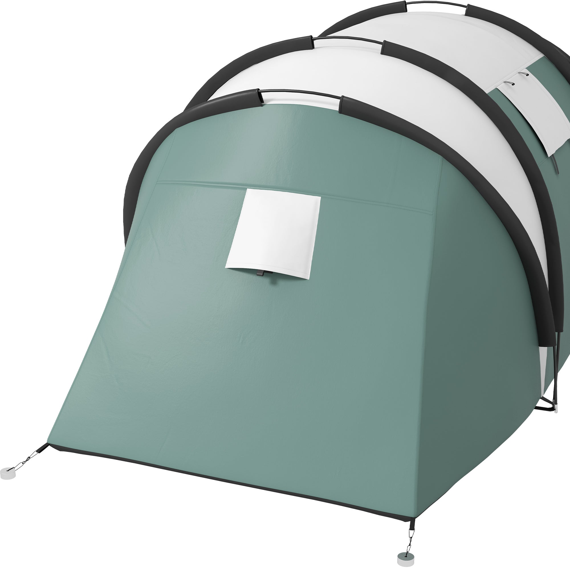 Outsunny Camping Tent with 2 Bedrooms and Living Area, 3000mm Waterproof Family Tent, for Fishing Hiking Festival, Dark Green - North Peak Garden Furniture